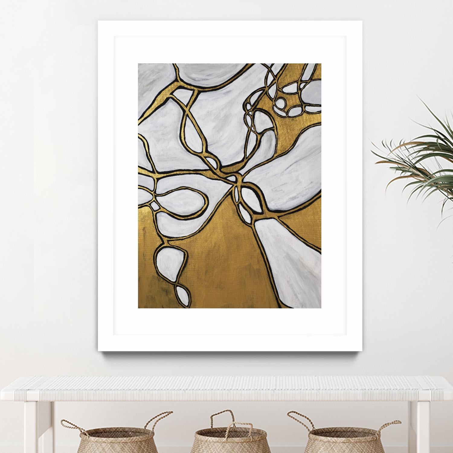 Mocha Latte -Gold - 2 by Lori Dubois on GIANT ART - gold linear