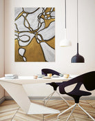 Mocha Latte -Gold - 2 by Lori Dubois on GIANT ART - gold linear