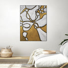 Mocha Latte -Gold - 2 by Lori Dubois on GIANT ART - gold linear