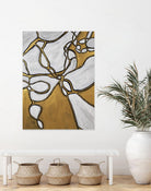Mocha Latte -Gold - 2 by Lori Dubois on GIANT ART - gold linear