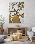 Mocha Latte -Gold - 2 by Lori Dubois on GIANT ART - gold linear