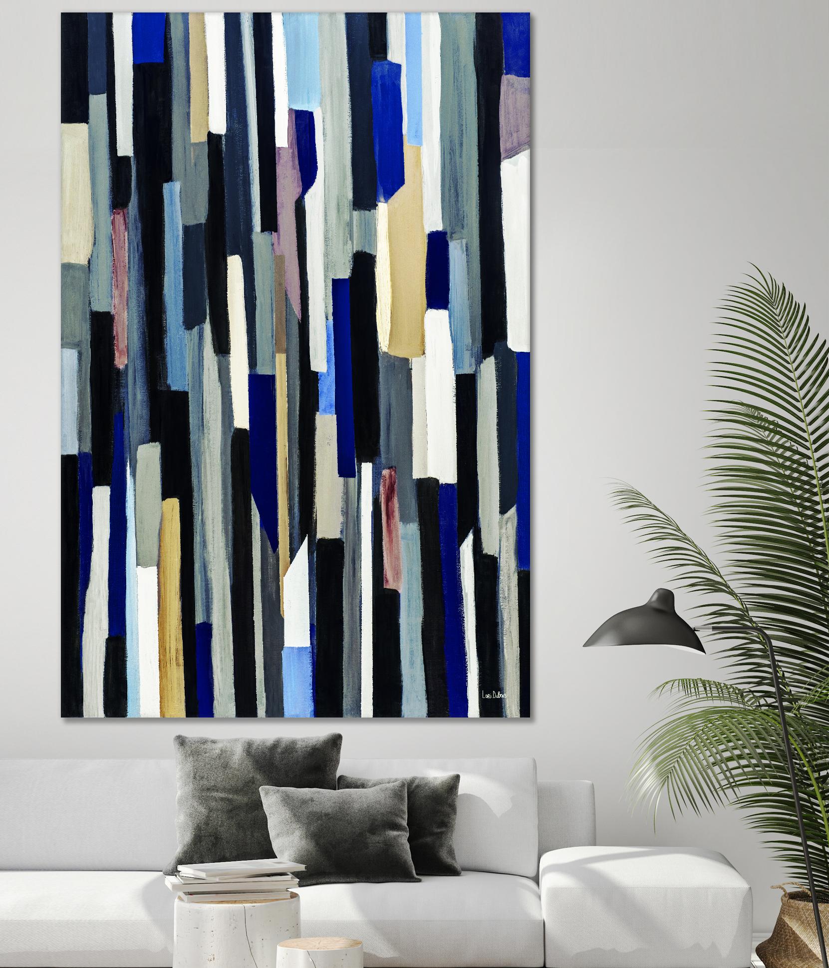 ModernDay by Lori Dubois on GIANT ART - blue linear lignes