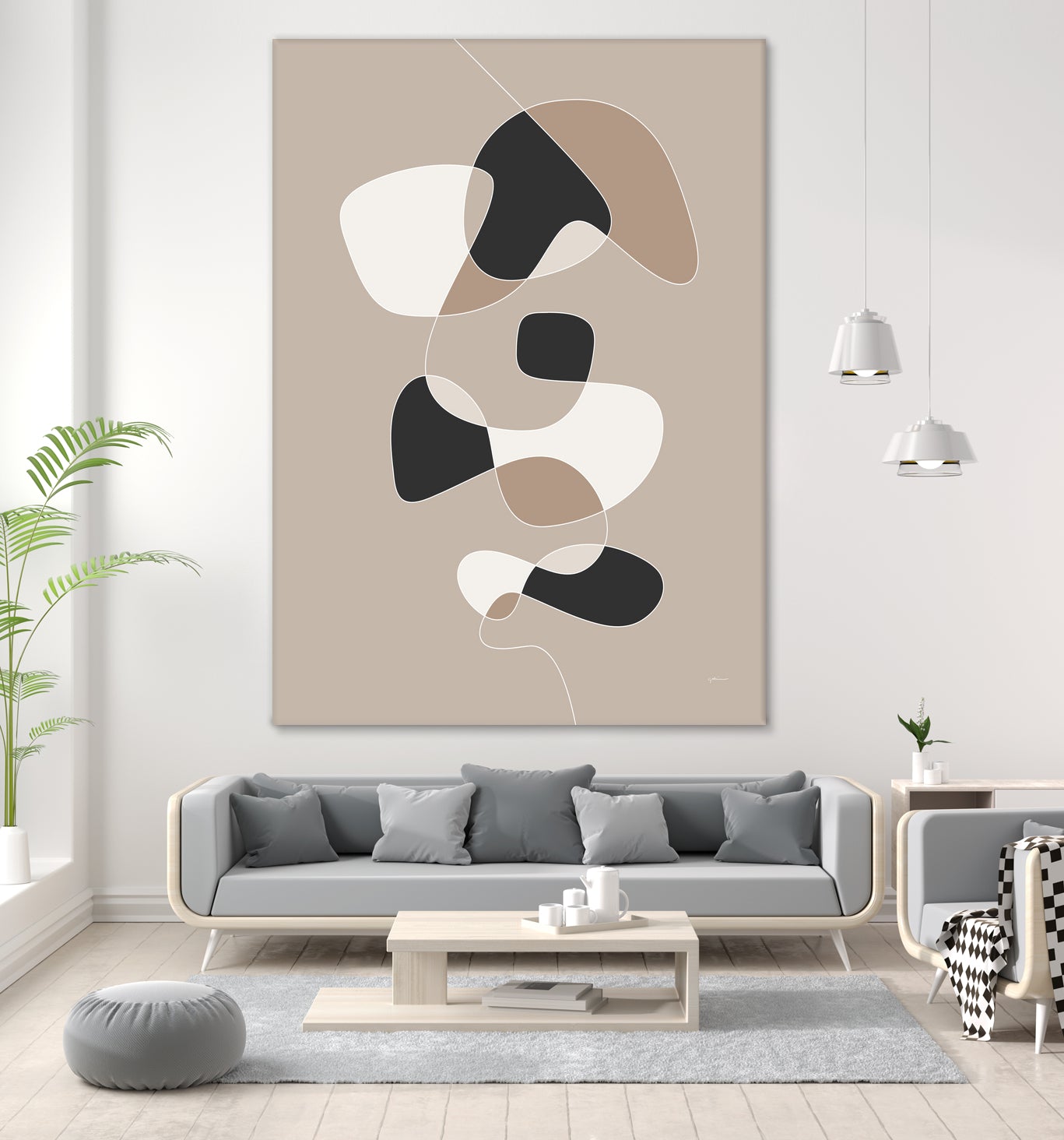 Forms of Art III by M Studio on GIANT ART - beige scandinavian