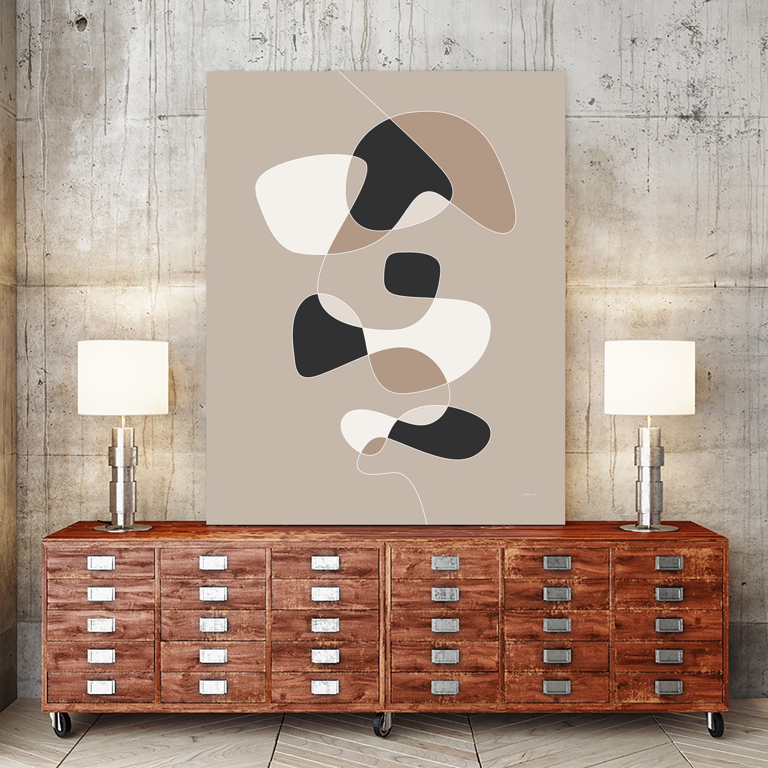 Forms of Art III by M Studio on GIANT ART - beige scandinavian