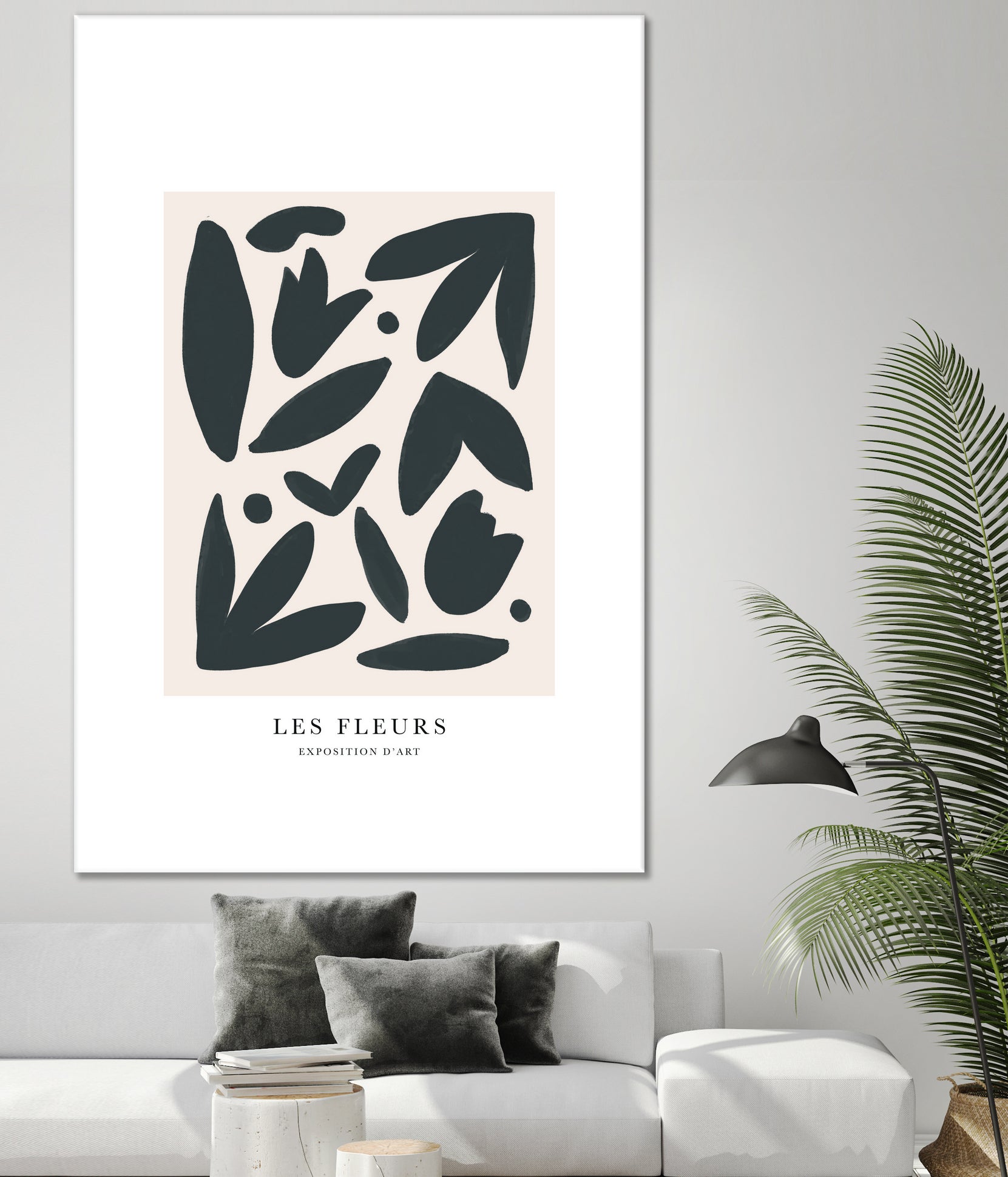 Les Fleurs by M Studio on GIANT ART - beige