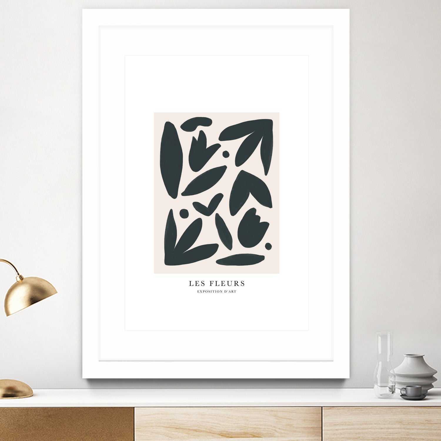 Les Fleurs by M Studio on GIANT ART - beige