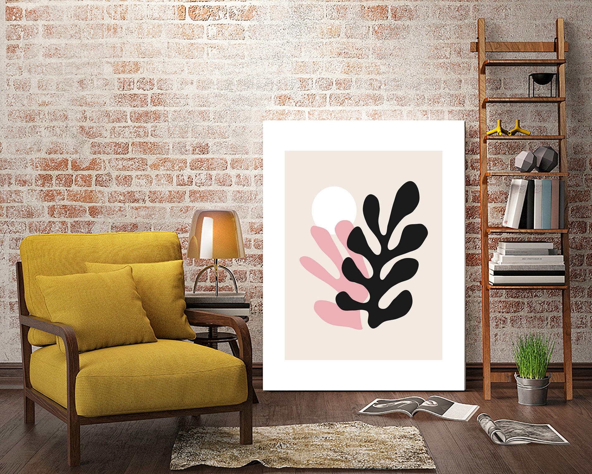 Pink Cut Outs III by M Studio on GIANT ART - beige scandinavian