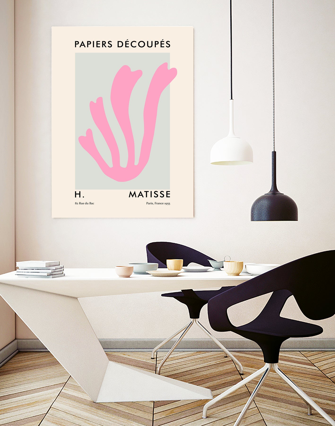 Papiers Découpés V by M Studio on GIANT ART - pink scandinavian