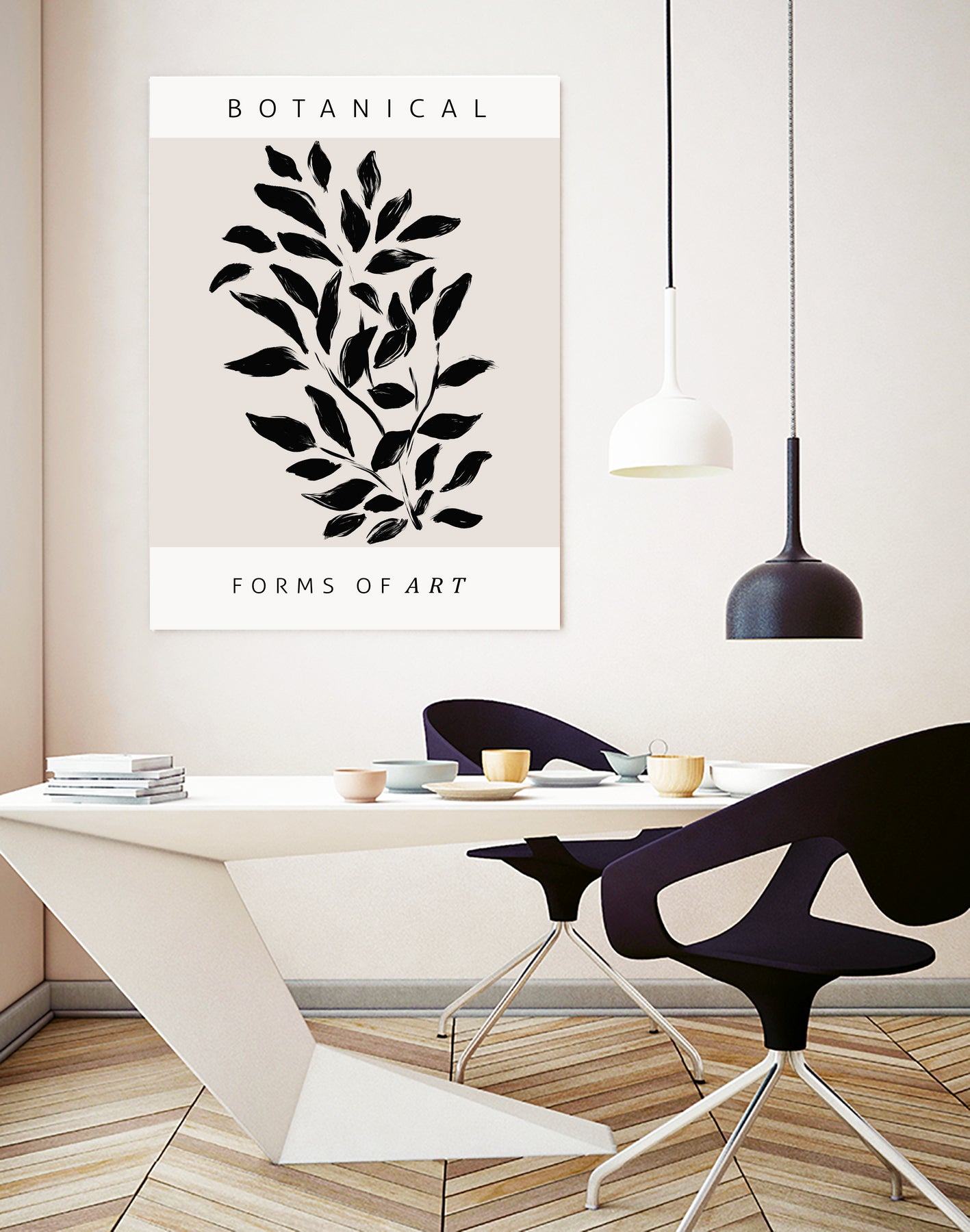 Forms of Art by M Studio on GIANT ART - beige botanical