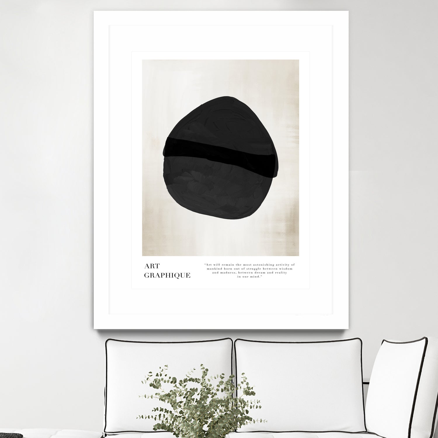 Art Graphique by M Studio on GIANT ART - beige minimalist