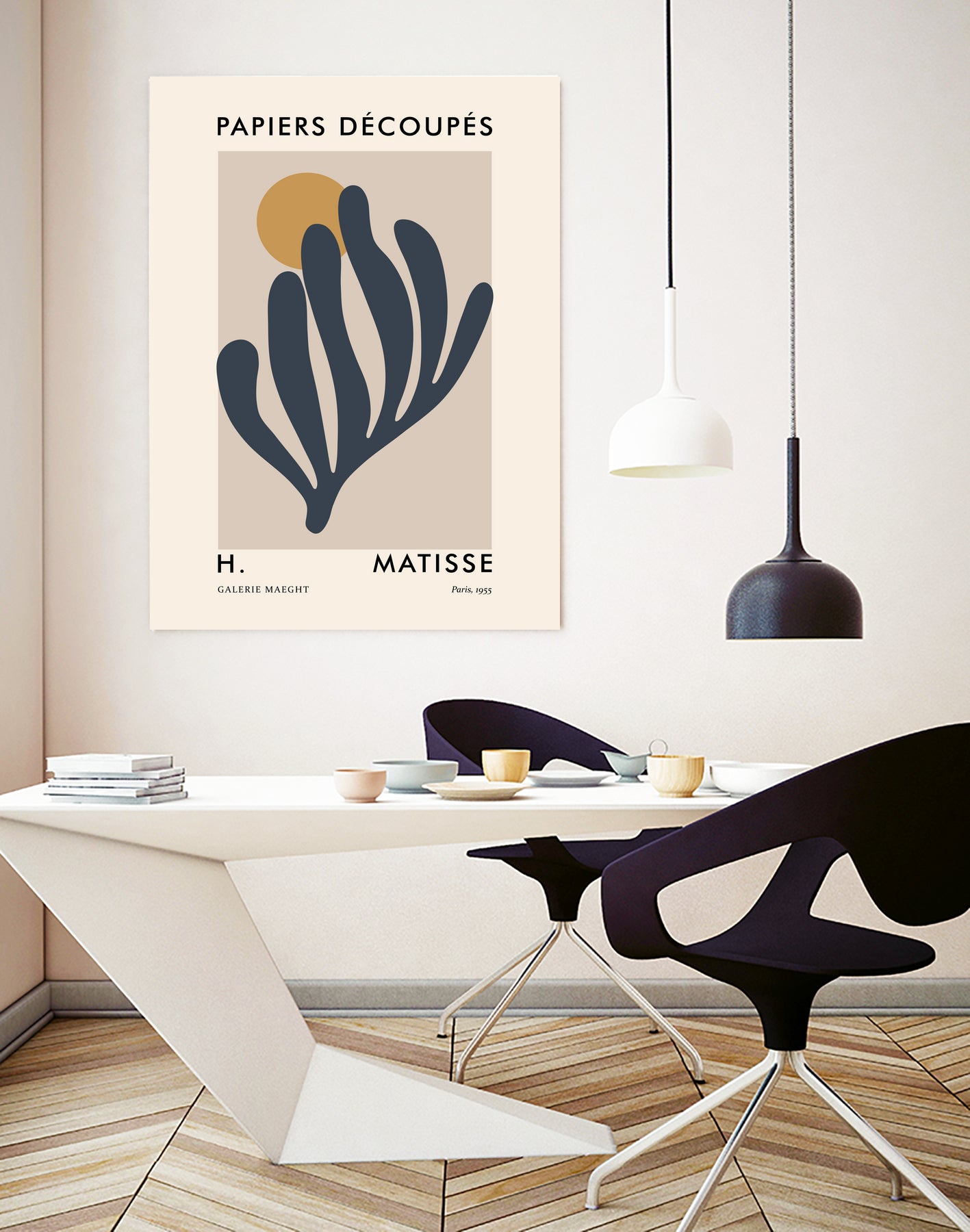 Papiers Découpés I by M Studio on GIANT ART - grey mid century