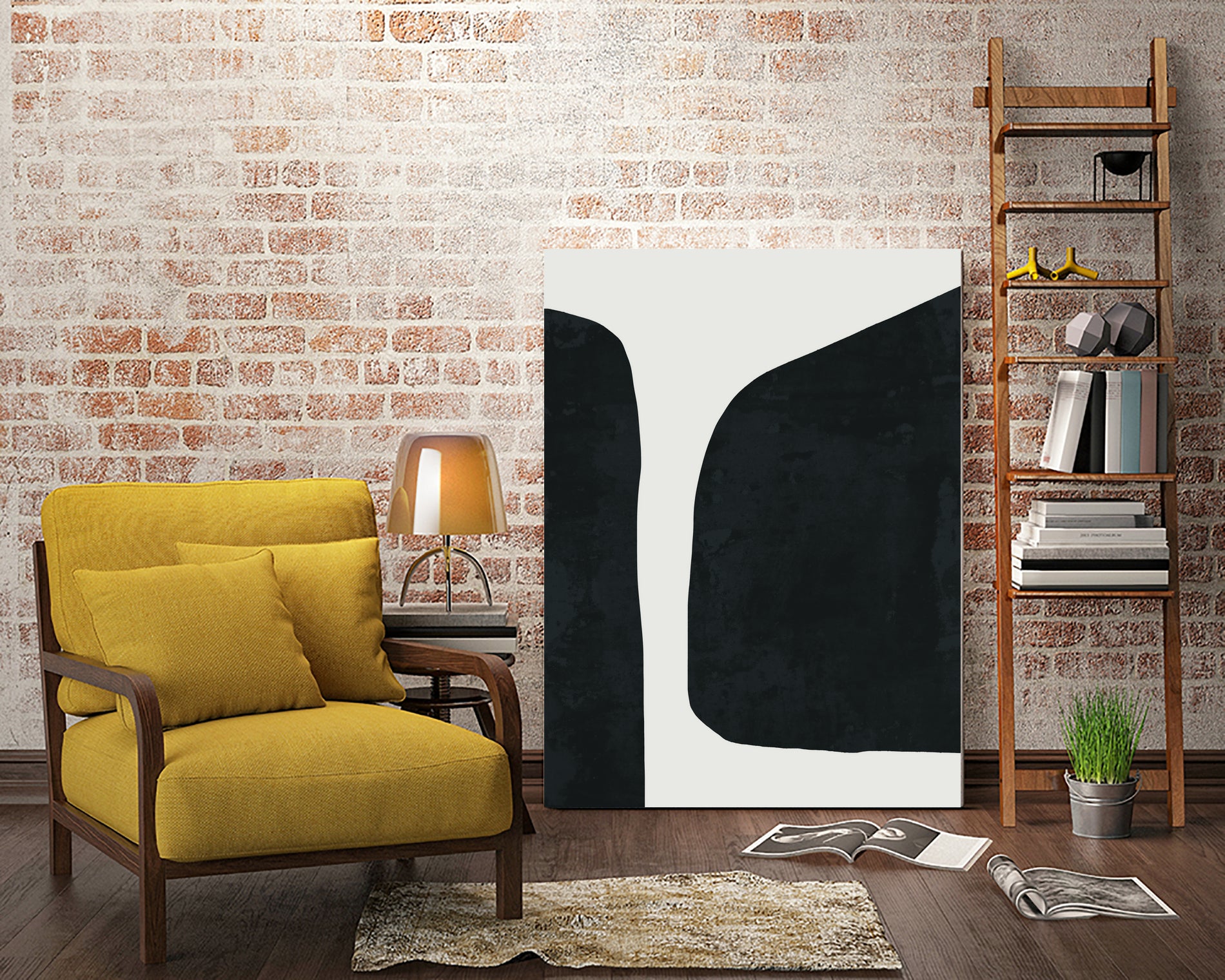 Black Abstract  by M Studio on GIANT ART - black scandinavian