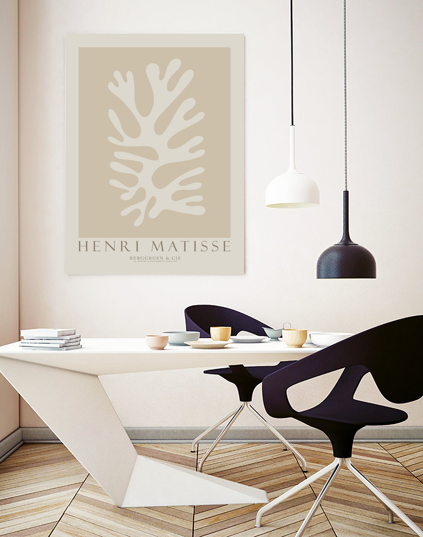 Cut Outs II by M Studio on GIANT ART - beige mid century