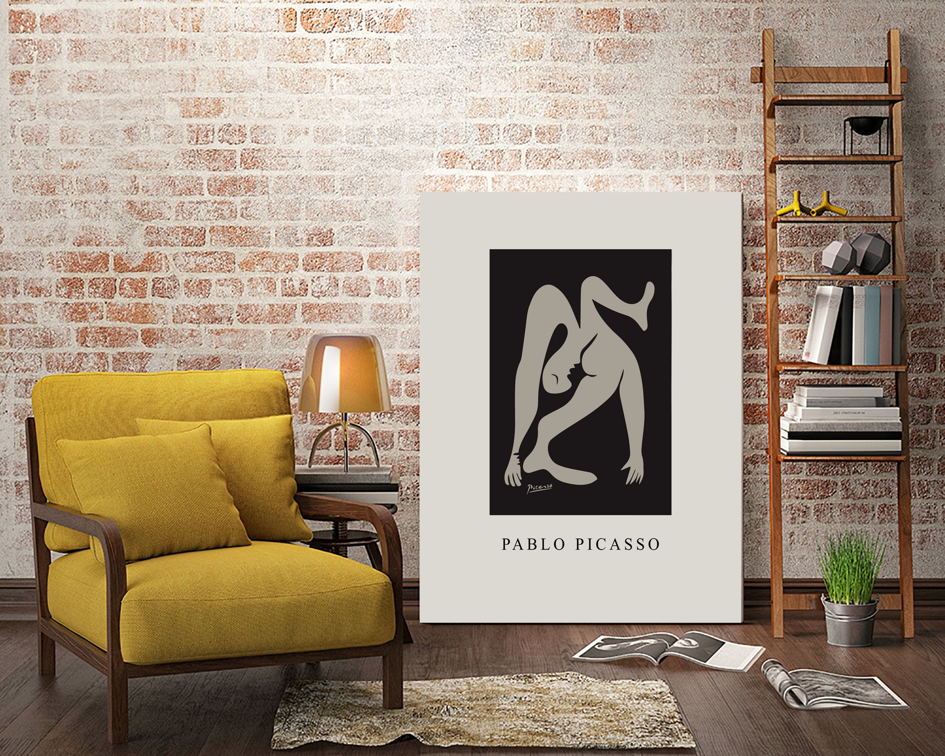 Pablo's Inspiration by M  Studio on GIANT ART - beige mid century