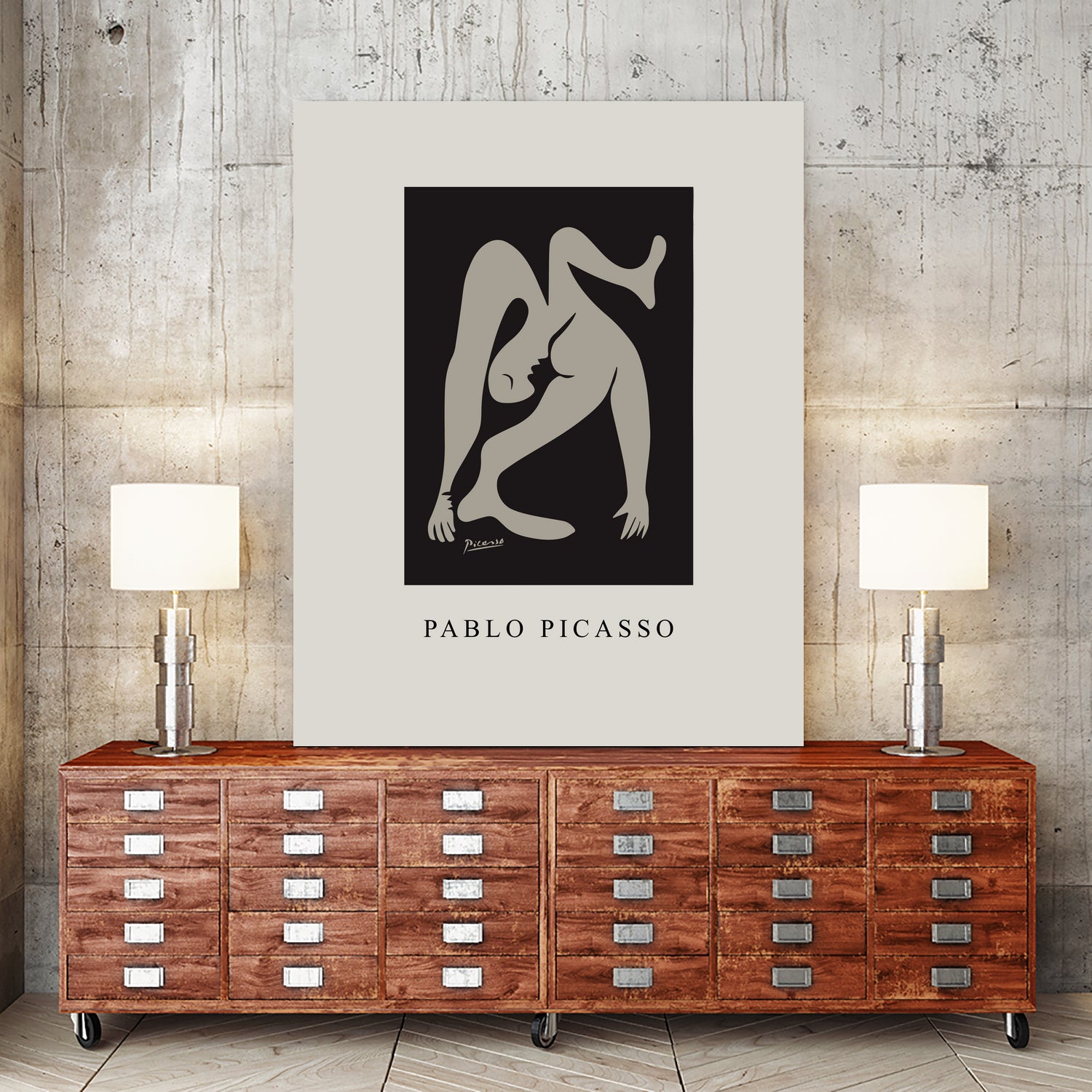 Pablo's Inspiration by M  Studio on GIANT ART - beige mid century