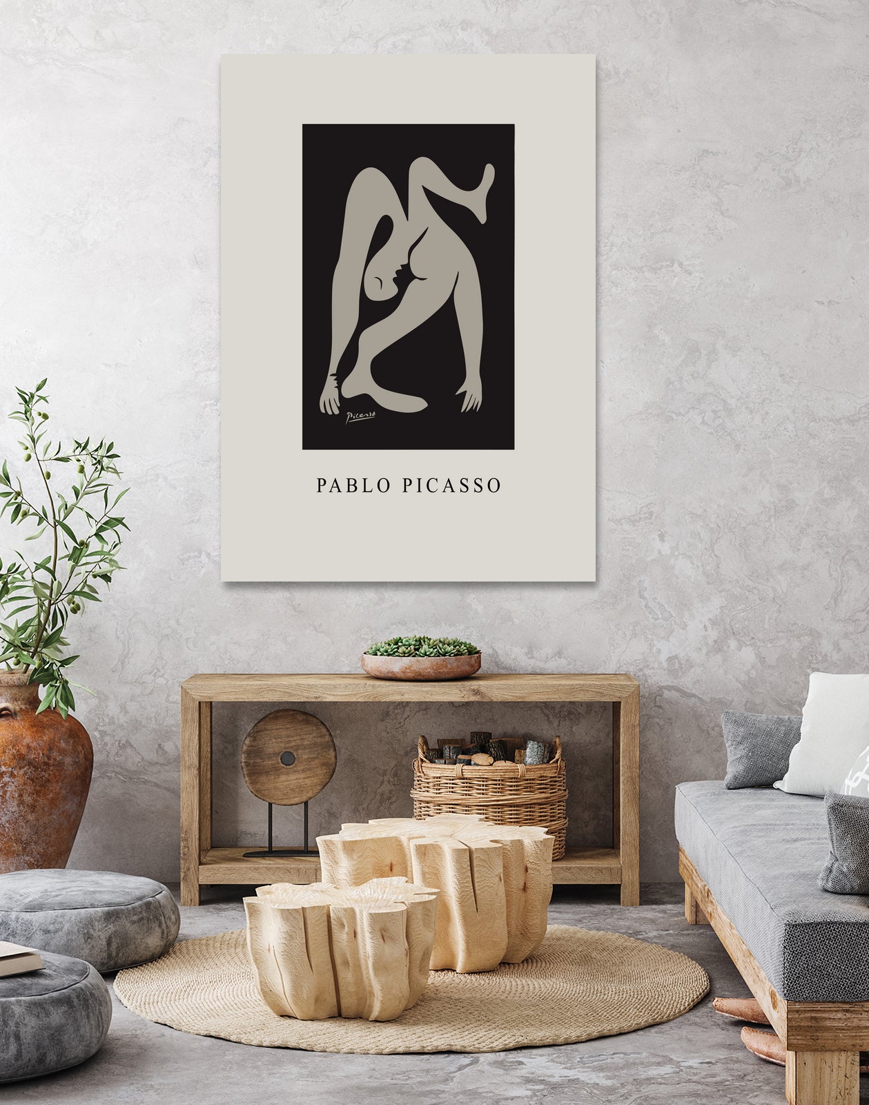 Pablo's Inspiration by M  Studio on GIANT ART - beige mid century