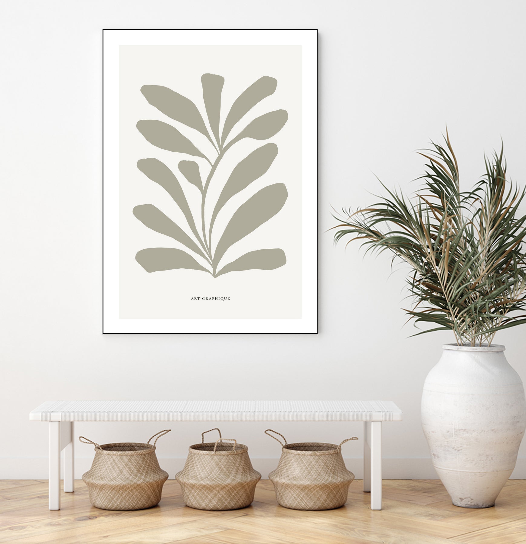 Floraison by M Studio on GIANT ART - beige scandinavian flowers