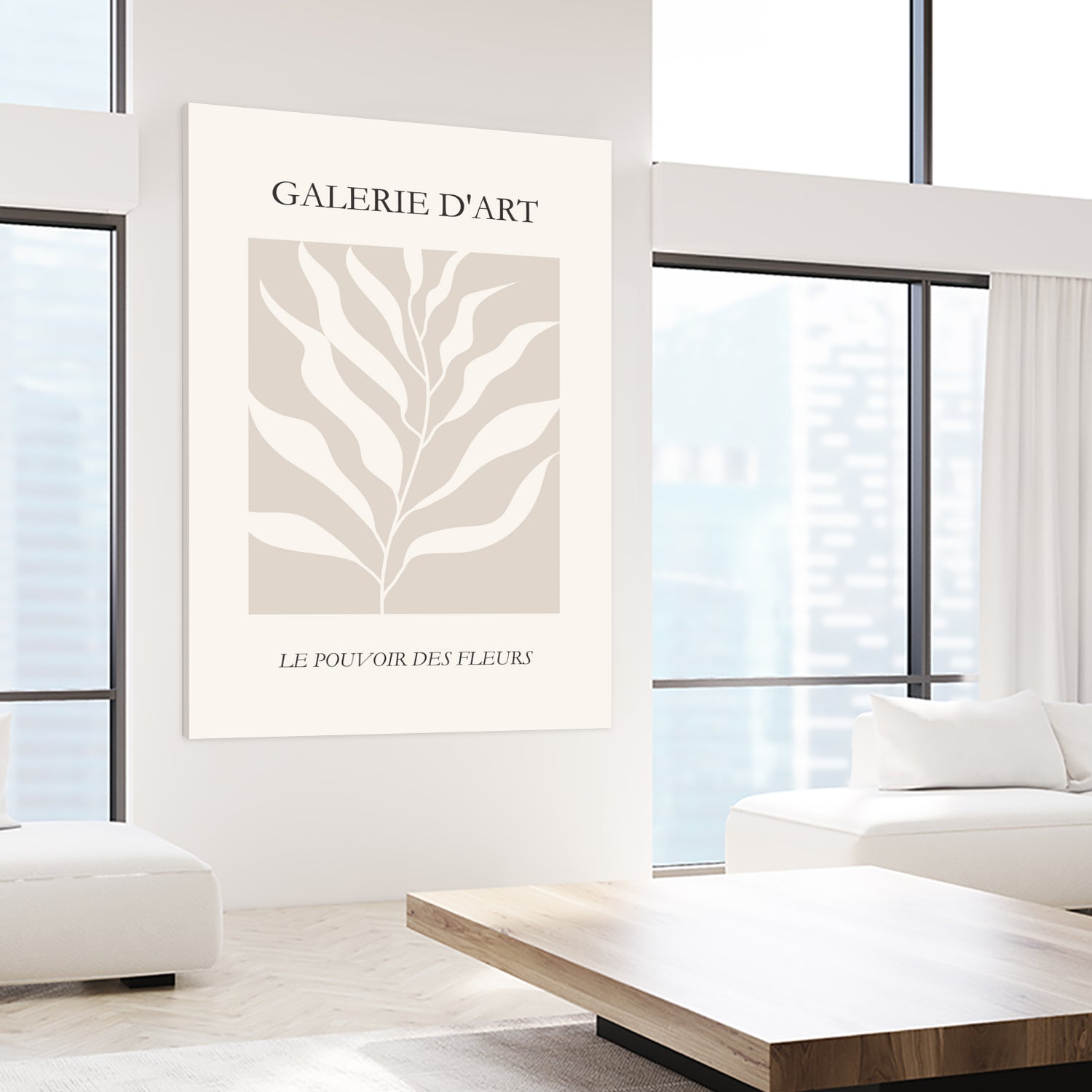 Le pouvoir des fleurs III by M Studio on GIANT ART - beige