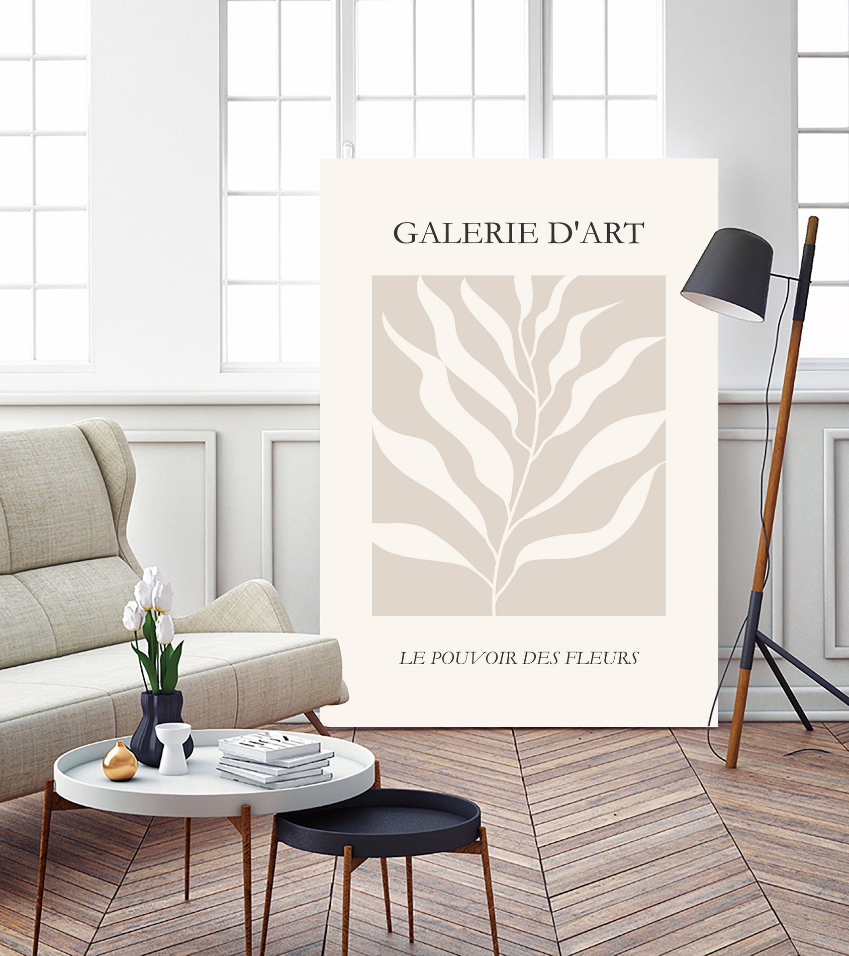 Le pouvoir des fleurs III by M Studio on GIANT ART - beige