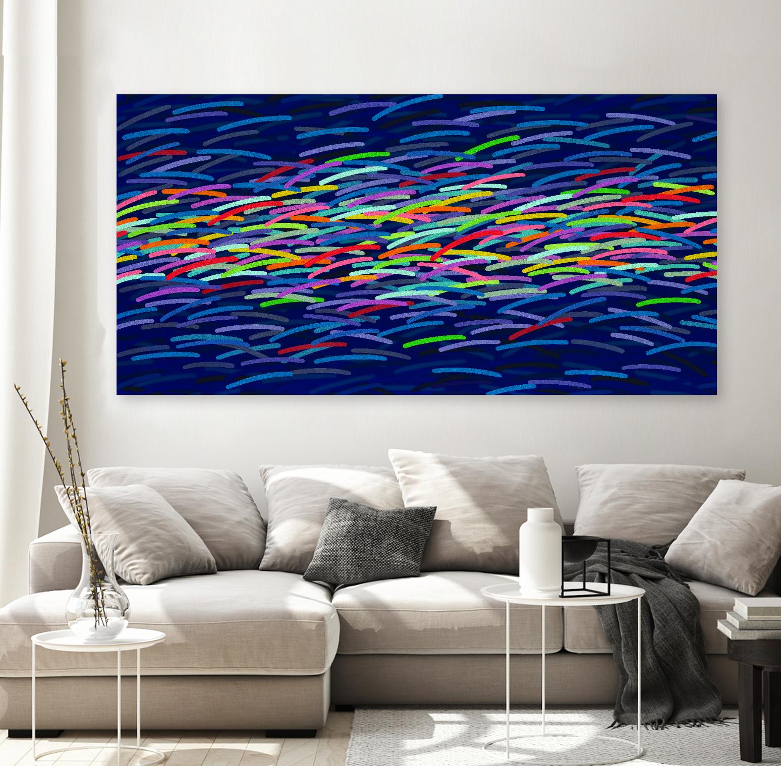 INNER REALITY - bleu foncé by Celine Cimon on GIANT ART - blue abstract canadian