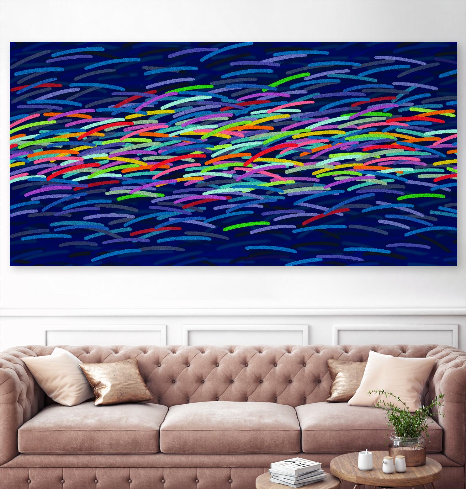 INNER REALITY - bleu foncé by Celine Cimon on GIANT ART - blue abstract canadian