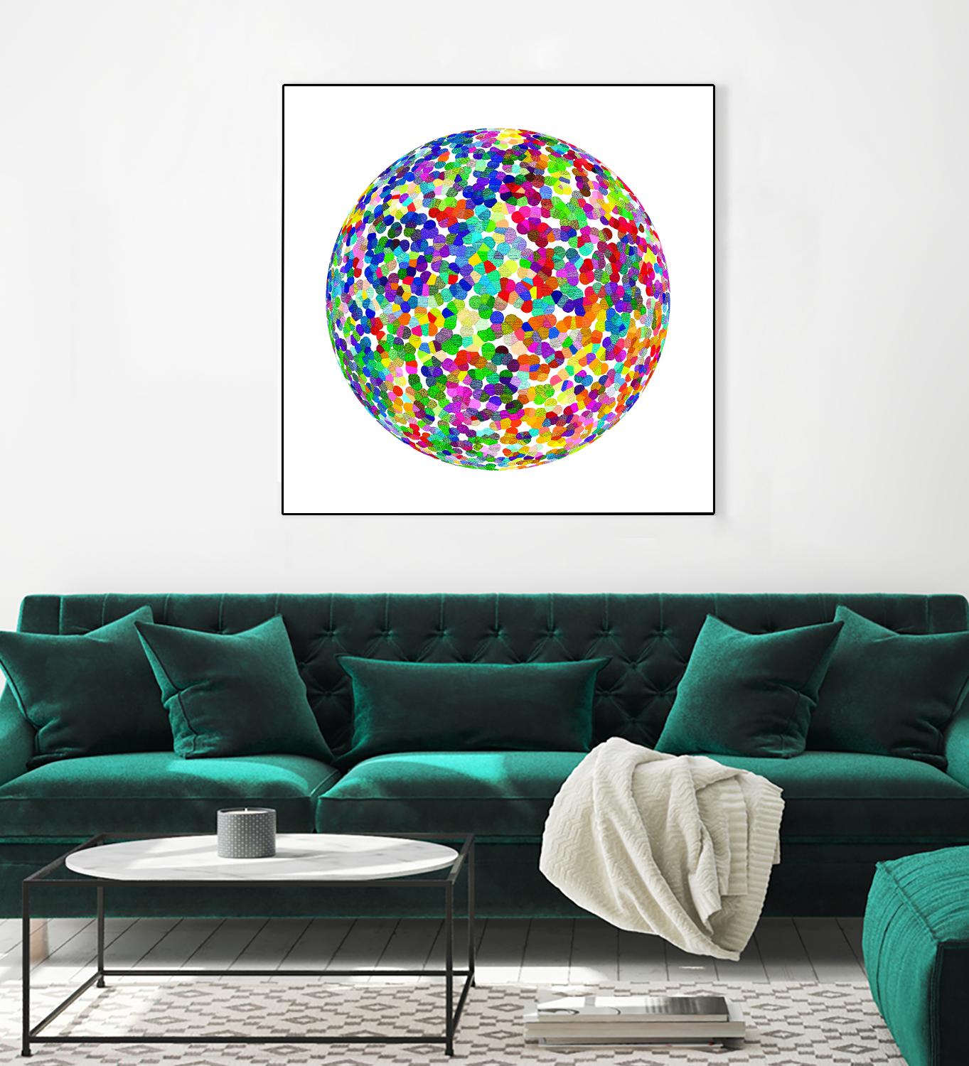 ROND - original by Celine Cimon on GIANT ART - blue abstract canadian