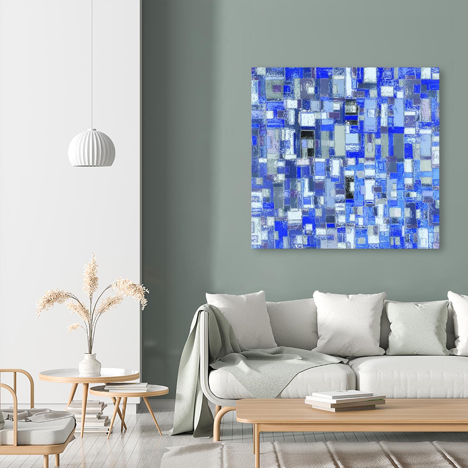 IN STAGE - chrome bleu by Celine Cimon on GIANT ART - blue abstract canadian artist