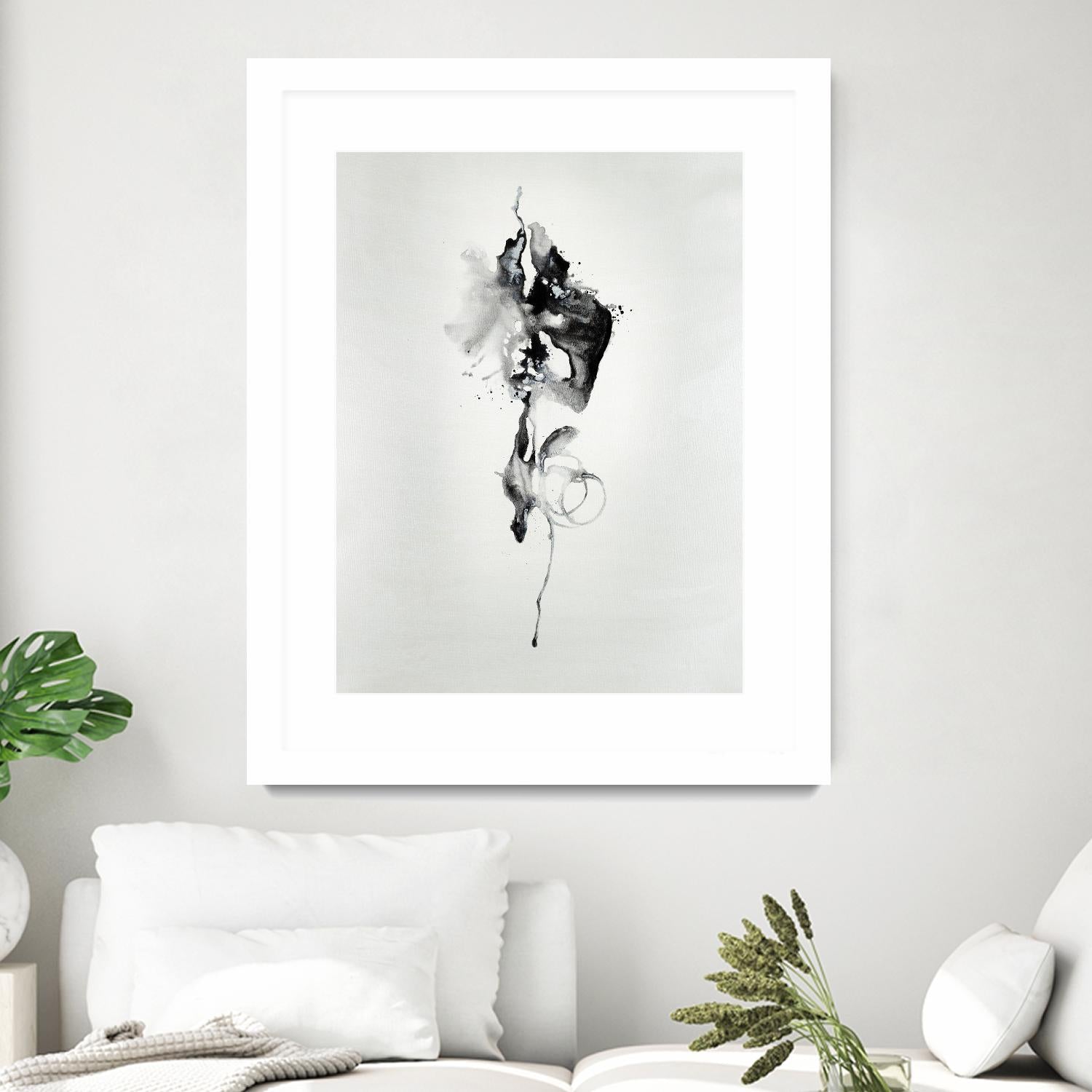 Smokey I by Daleno Art on GIANT ART - white black&white abstrait 