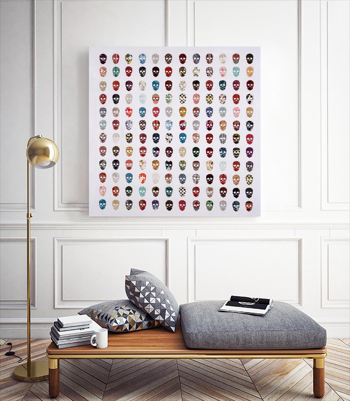 Gorgeous Crowd by Daleno Art on GIANT ART - red patterns sculls