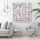 Gorgeous Crowd by Daleno Art on GIANT ART - red patterns sculls
