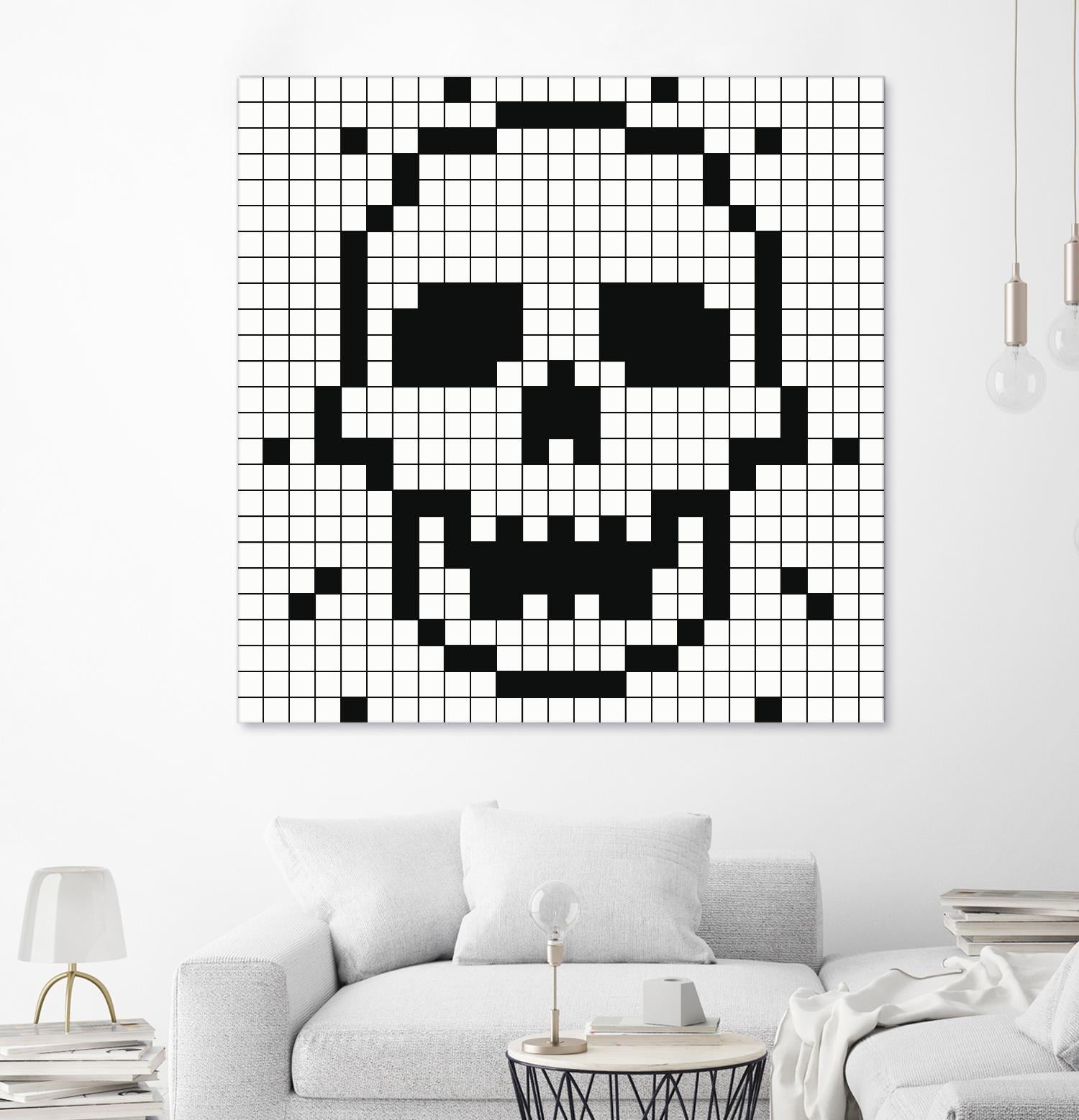 Crossed my Mind by Daleno Art on GIANT ART - white black&white skeleton 