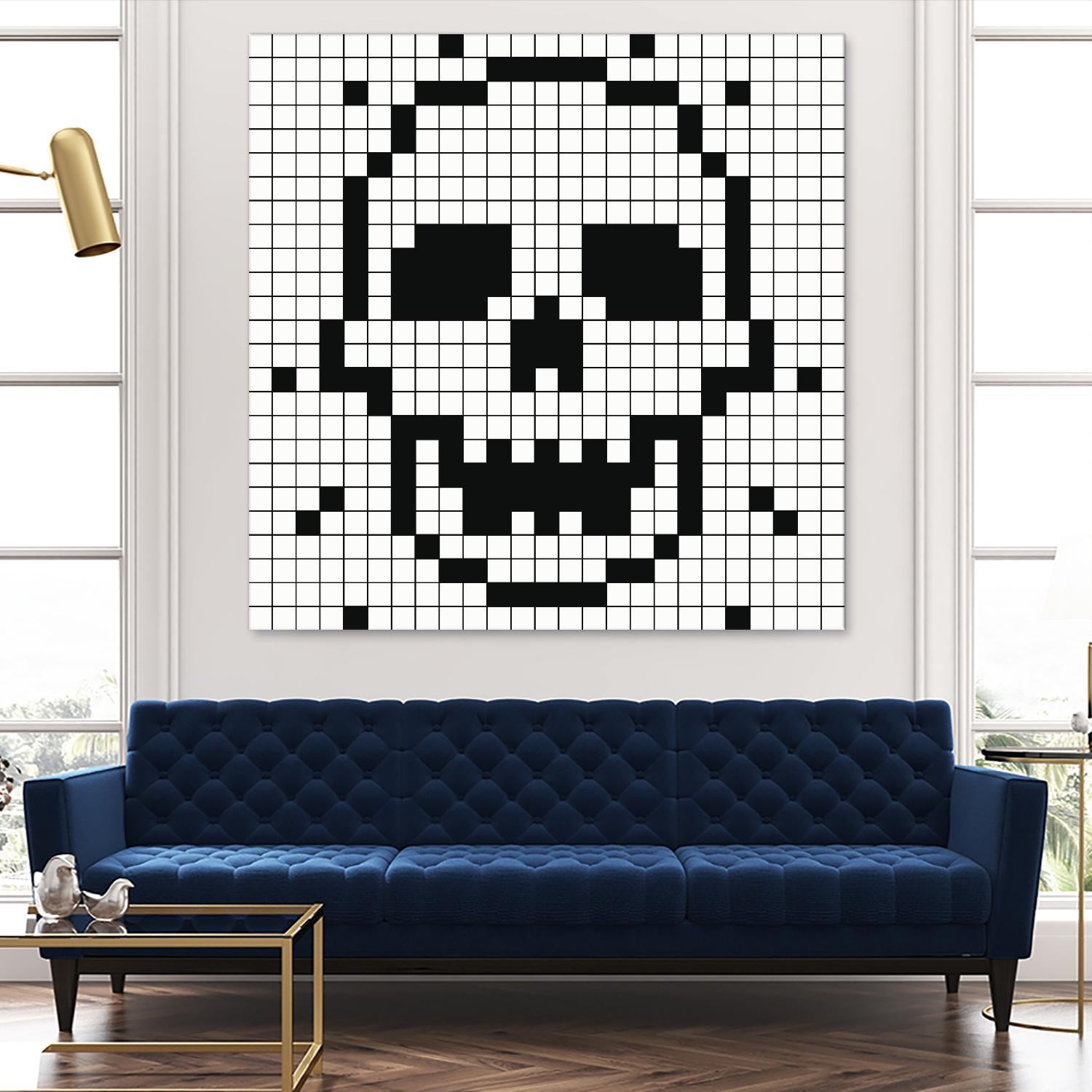 Crossed my Mind by Daleno Art on GIANT ART - white black&white skeleton 