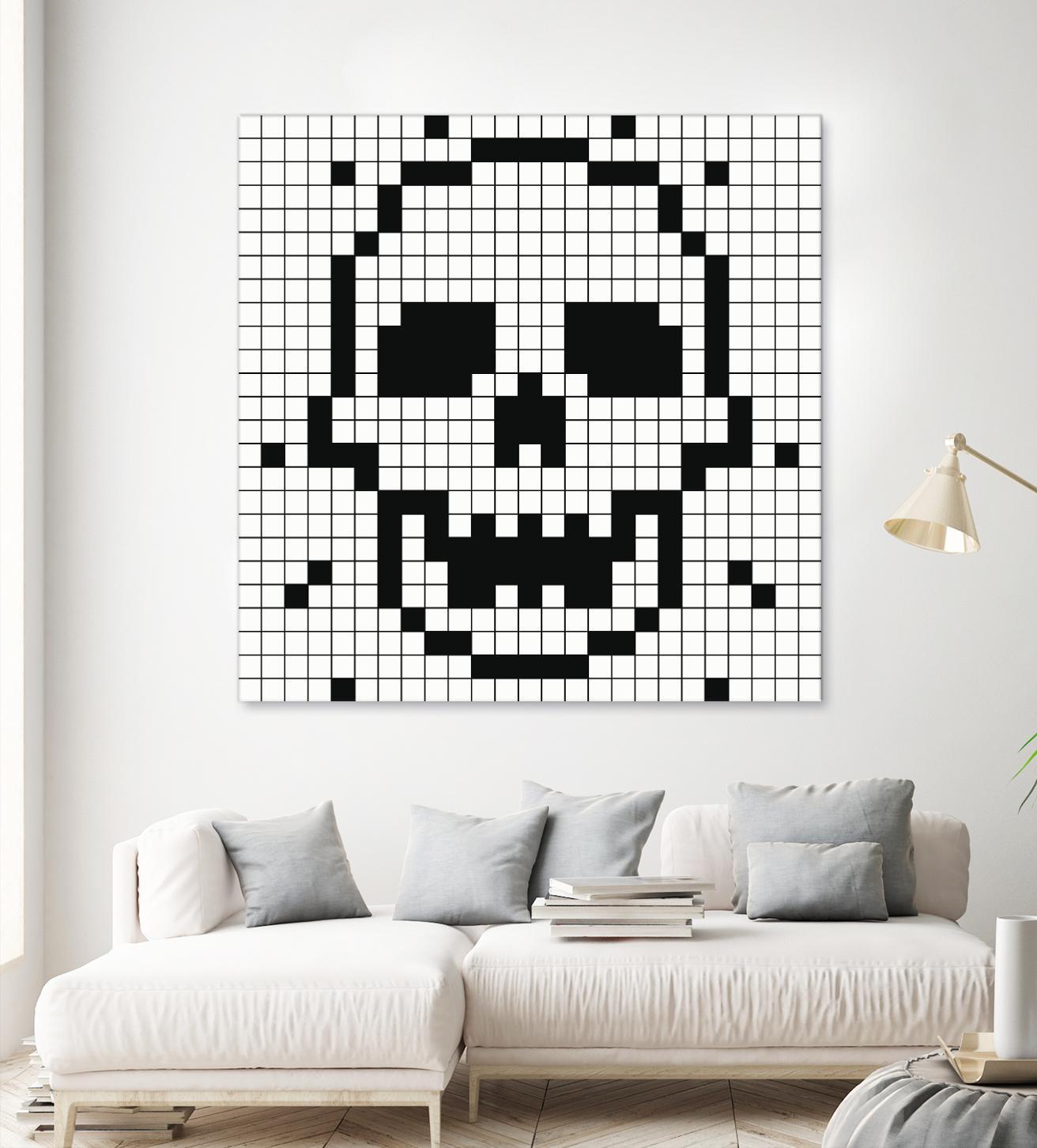 Crossed my Mind by Daleno Art on GIANT ART - white black&white skeleton 