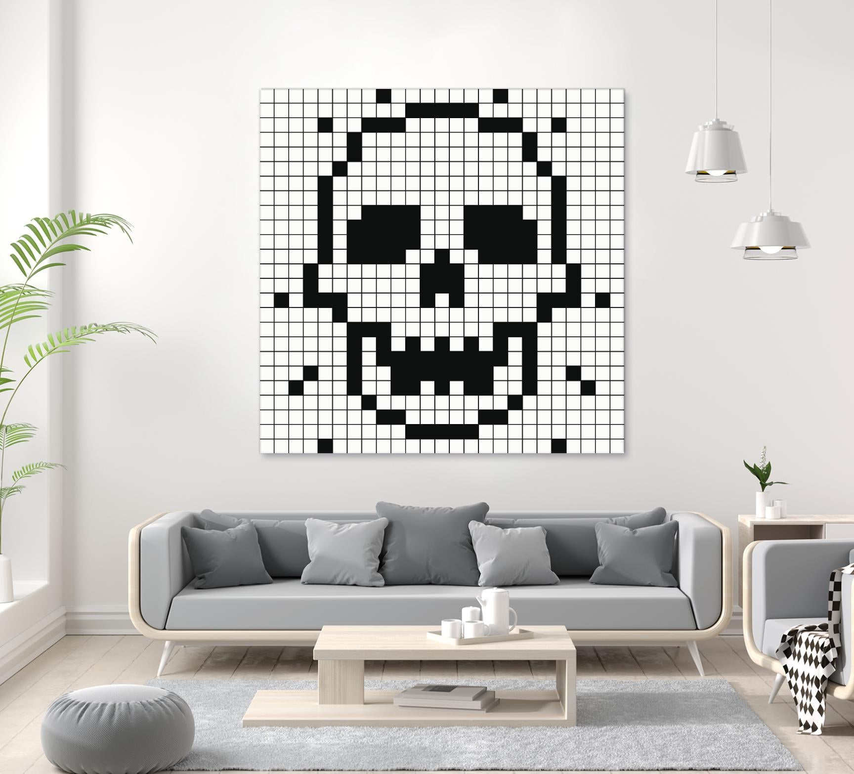 Crossed my Mind by Daleno Art on GIANT ART - white black&white skeleton 