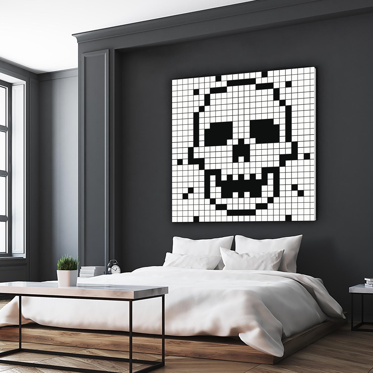 Crossed my Mind by Daleno Art on GIANT ART - white black&white skeleton 