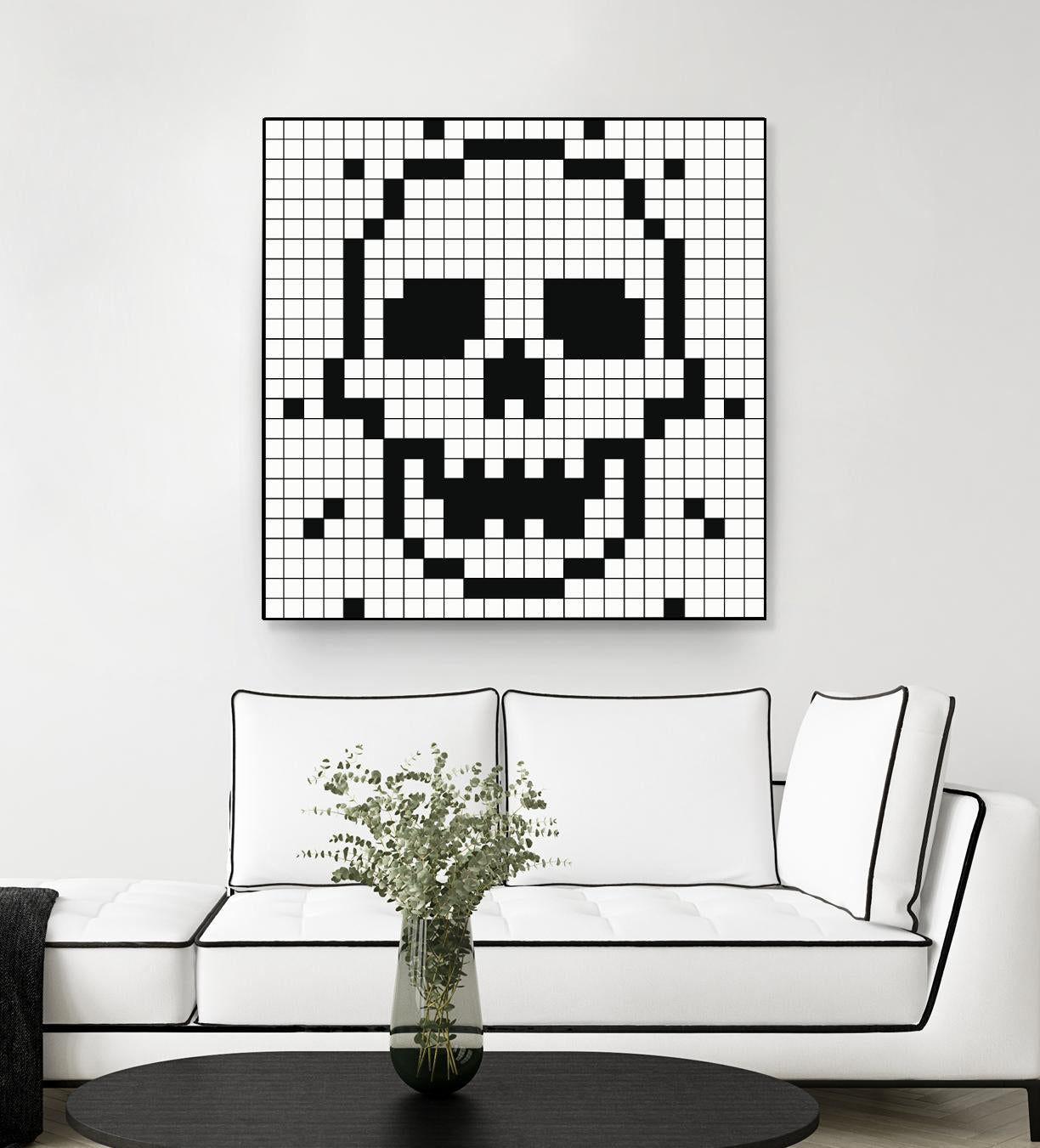 Crossed my Mind by Daleno Art on GIANT ART - white black&white skeleton 