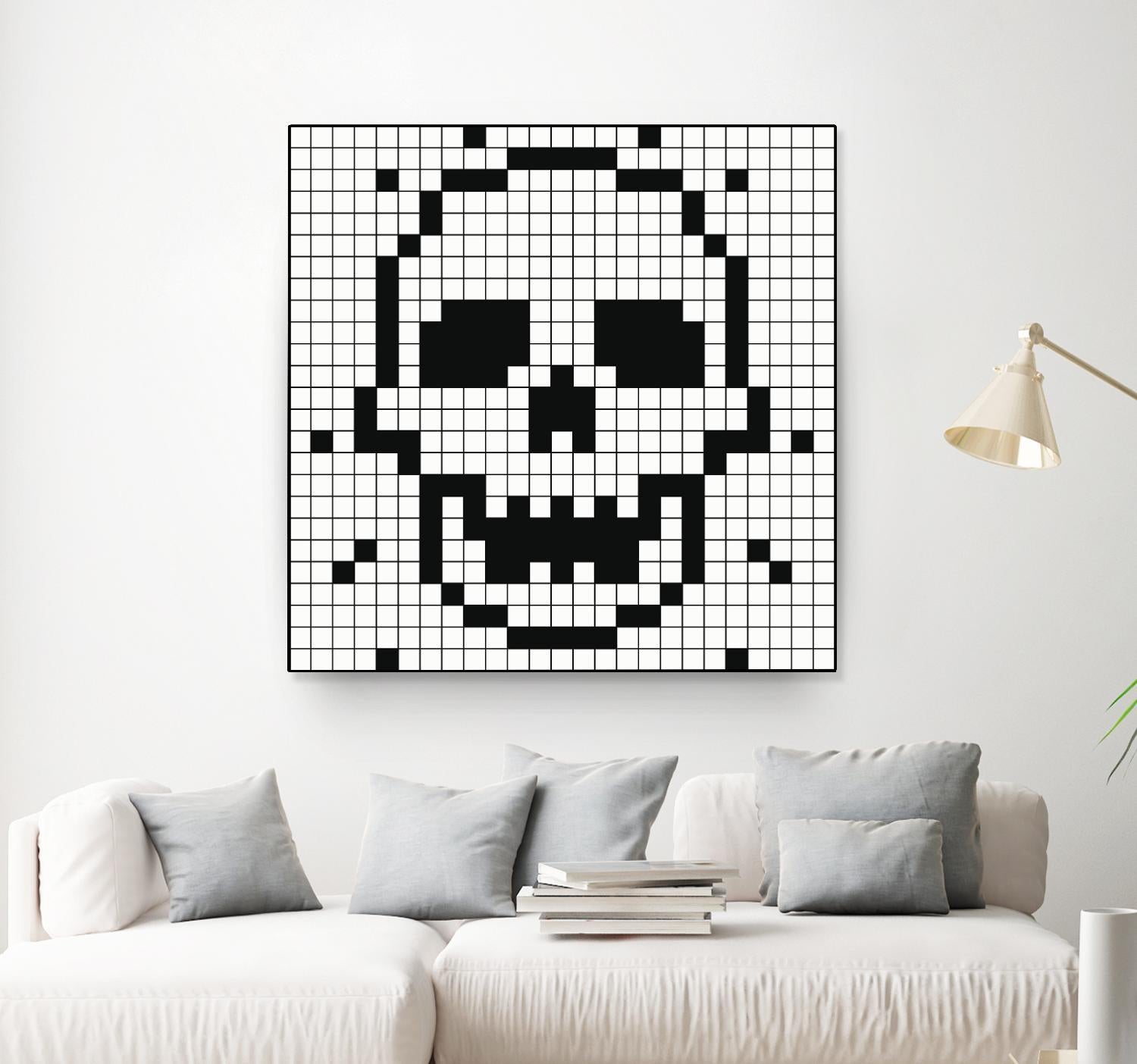 Crossed my Mind by Daleno Art on GIANT ART - white black&white skeleton 