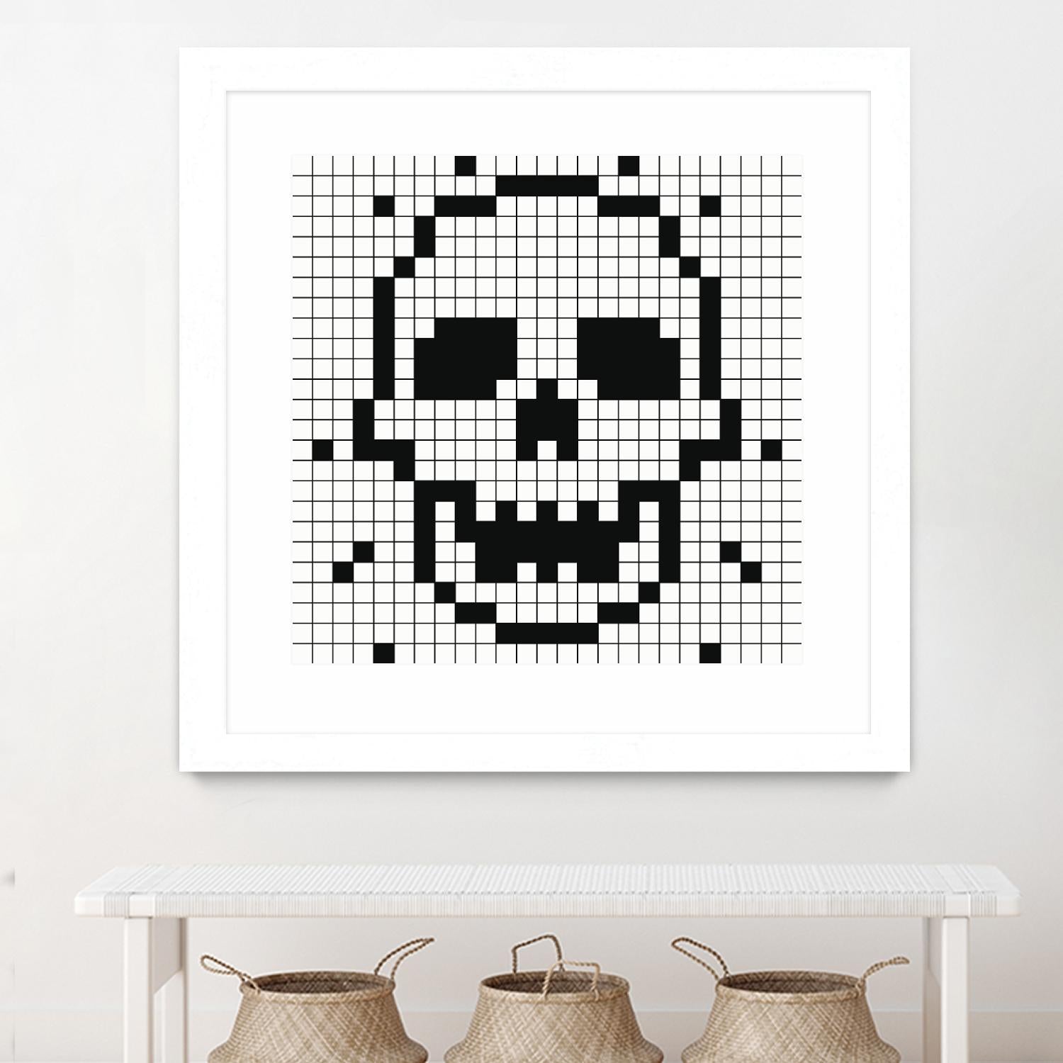 Crossed my Mind by Daleno Art on GIANT ART - white black&white skeleton 