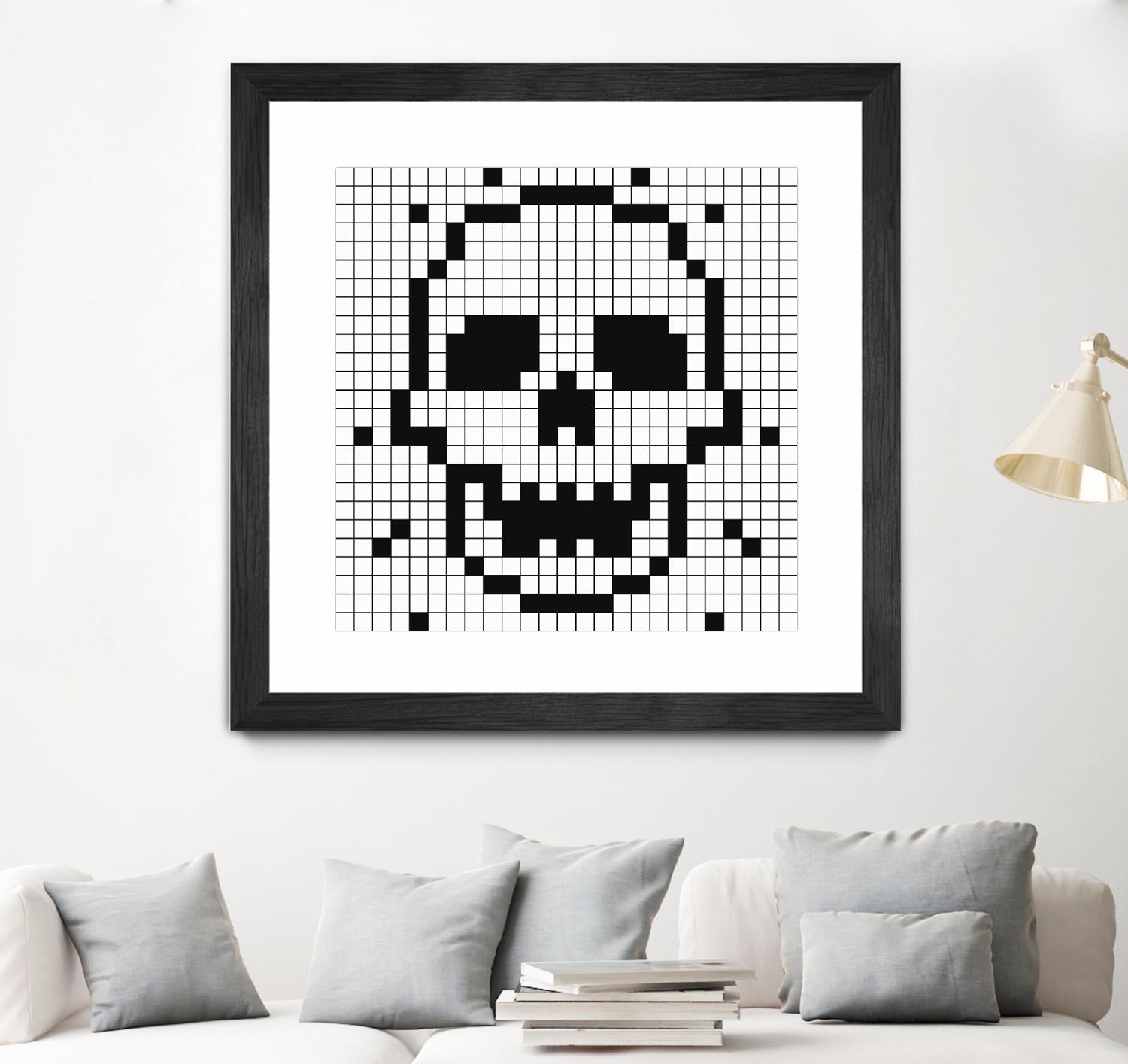 Crossed my Mind by Daleno Art on GIANT ART - white black&white skeleton 
