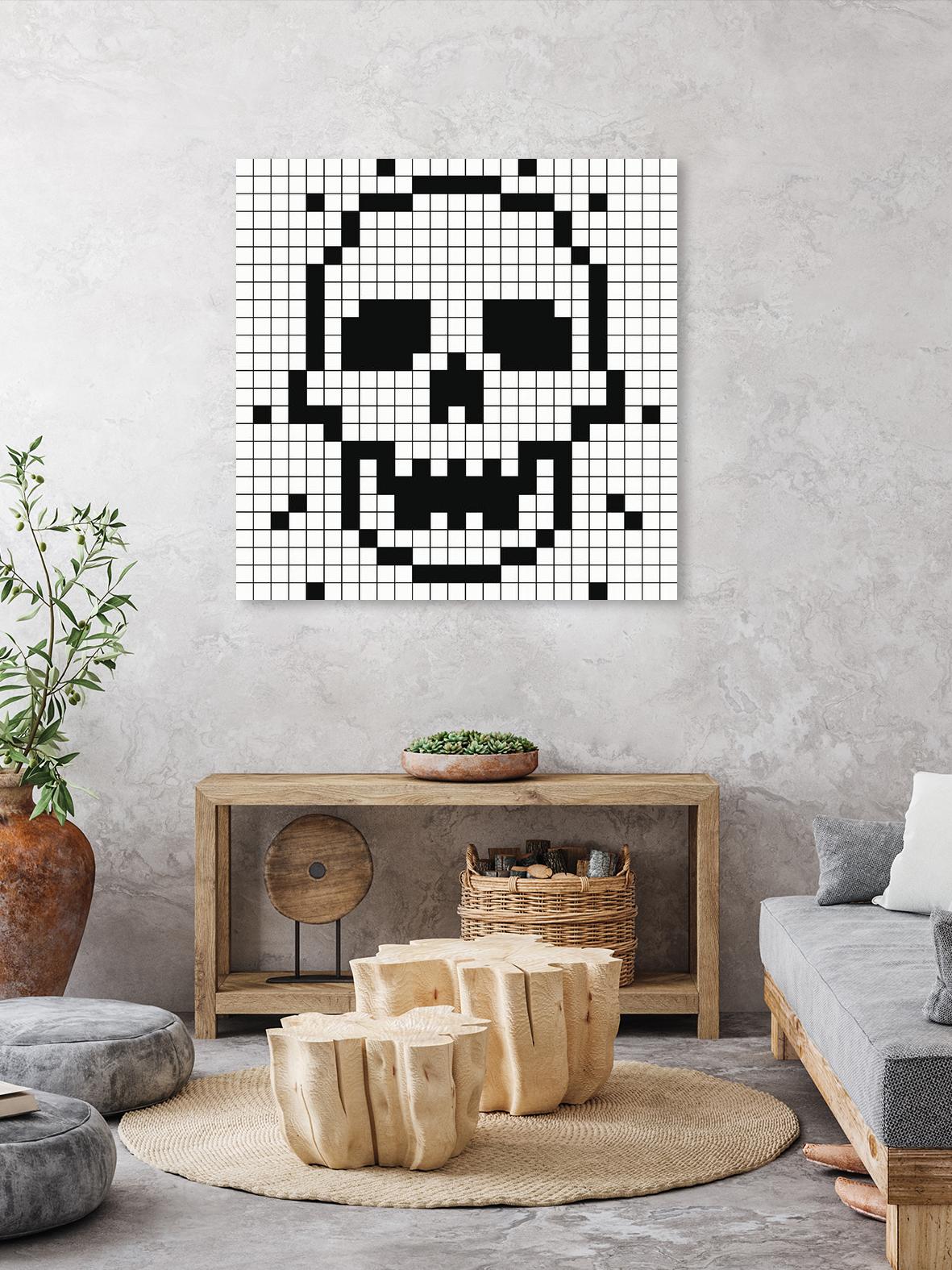 Crossed my Mind by Daleno Art on GIANT ART - white black&white skeleton 