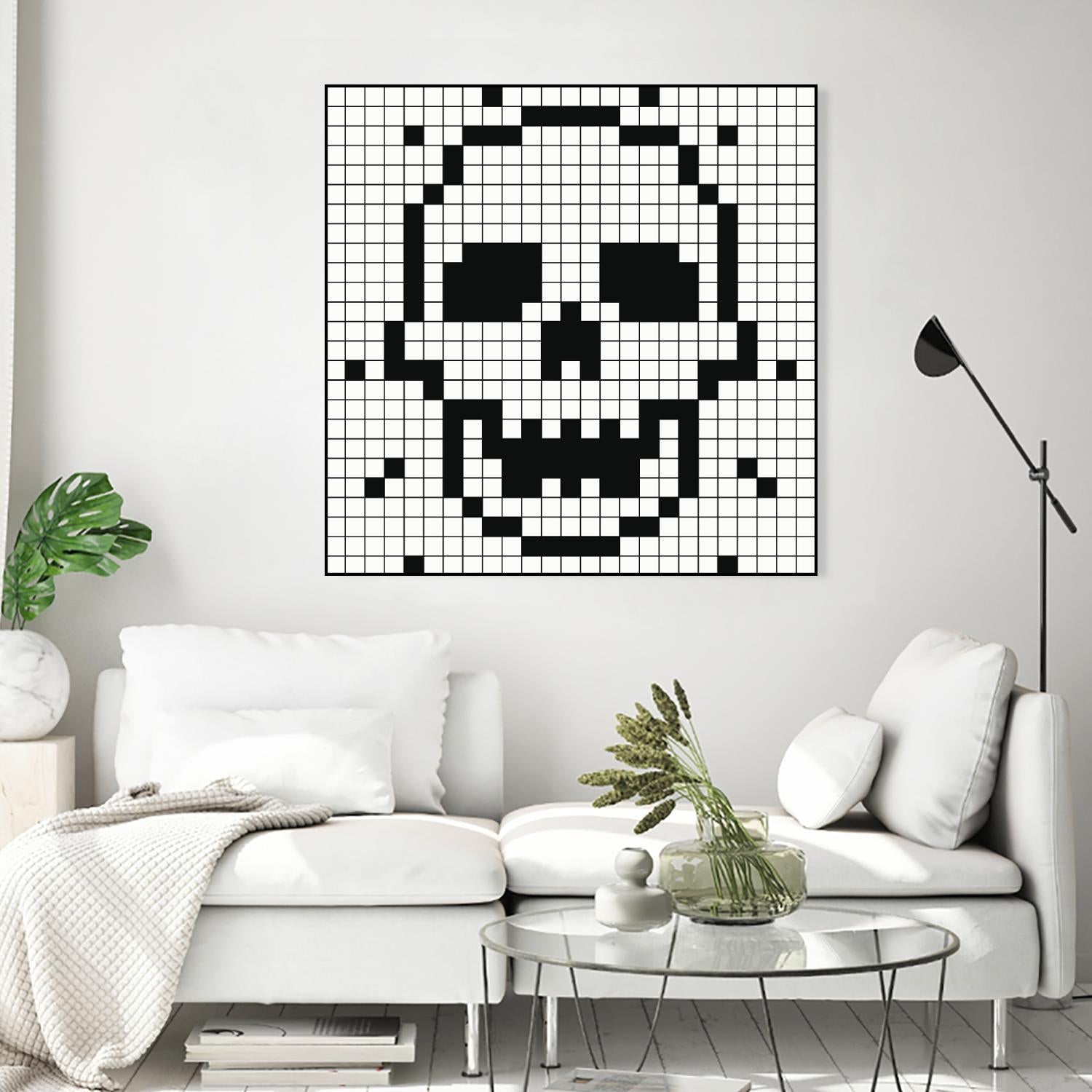 Crossed my Mind by Daleno Art on GIANT ART - white black&white skeleton 