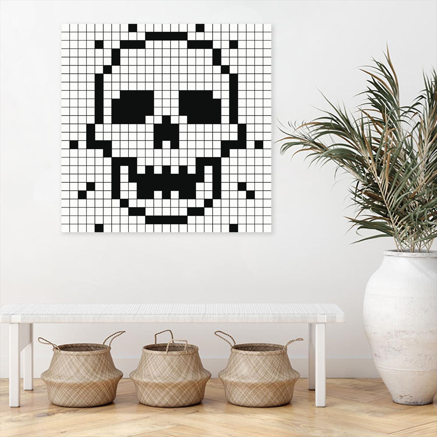 Crossed my Mind by Daleno Art on GIANT ART - white black&white skeleton 