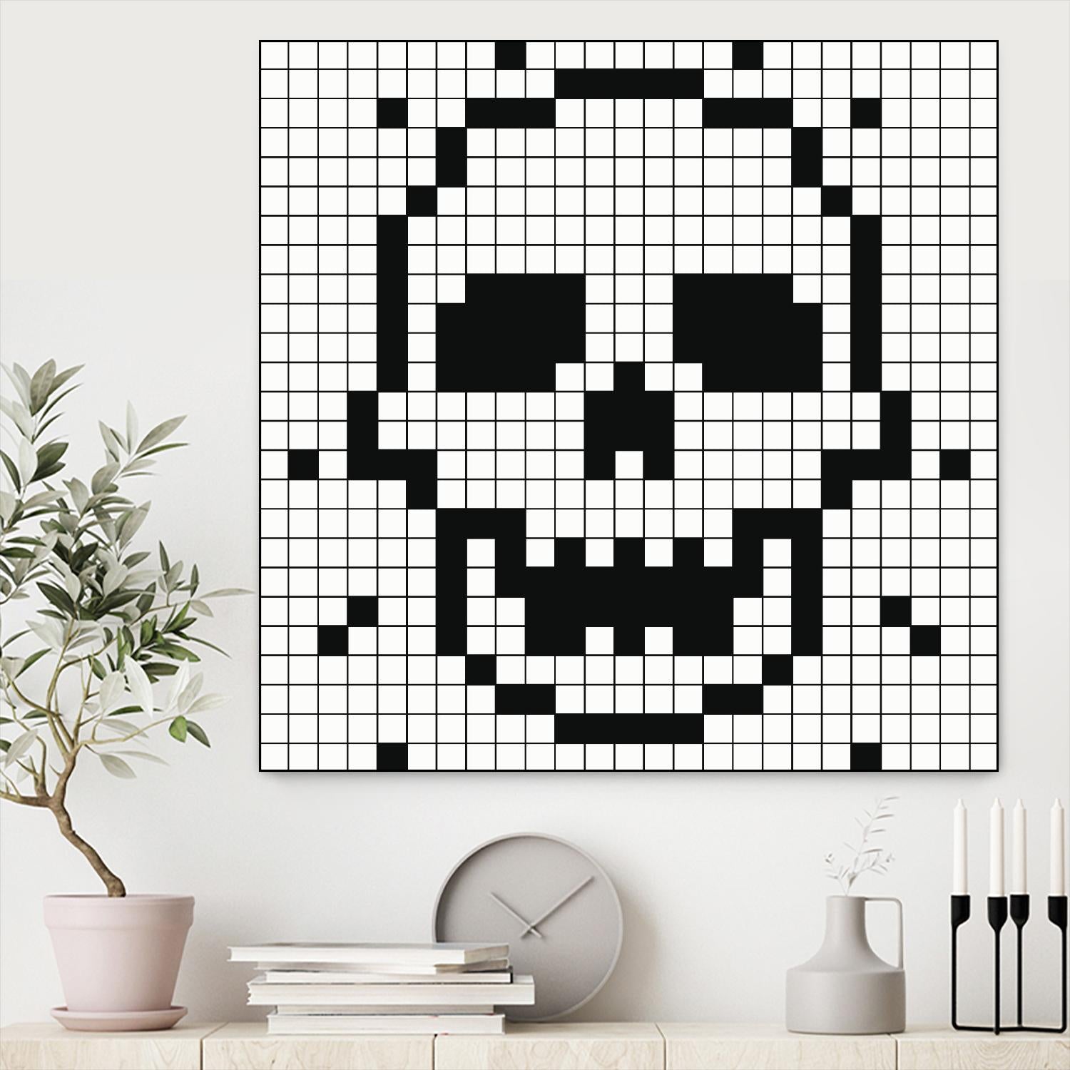 Crossed my Mind by Daleno Art on GIANT ART - white black&white skeleton 