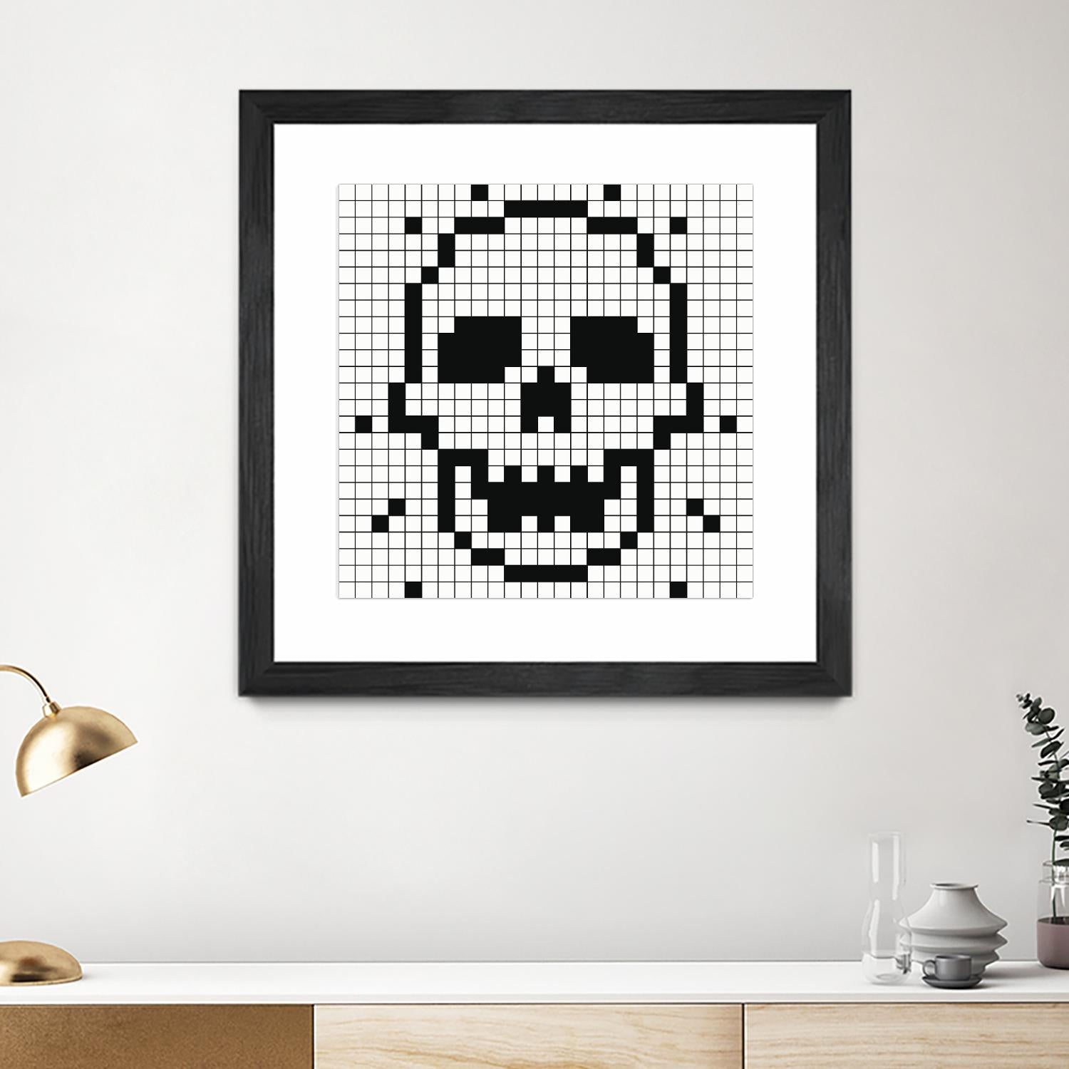 Crossed my Mind by Daleno Art on GIANT ART - white black&white skeleton 