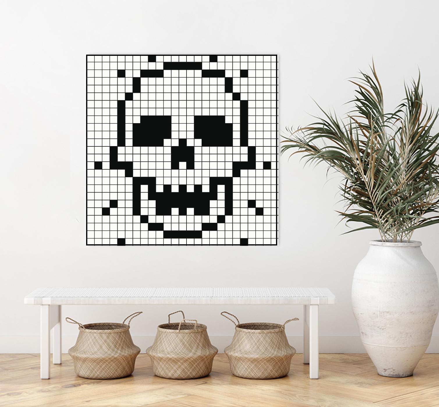 Crossed my Mind by Daleno Art on GIANT ART - white black&white skeleton 