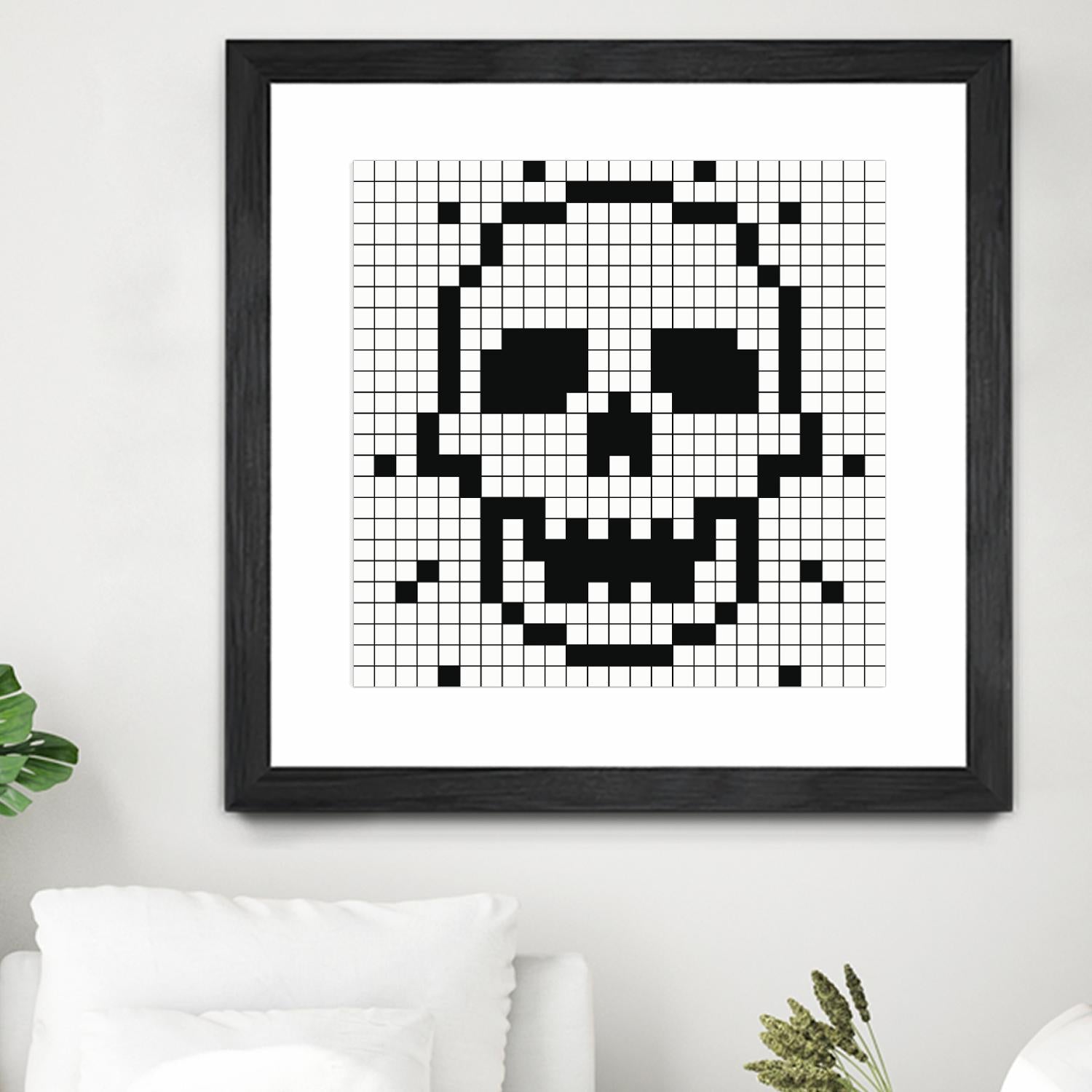 Crossed my Mind by Daleno Art on GIANT ART - white black&white skeleton 