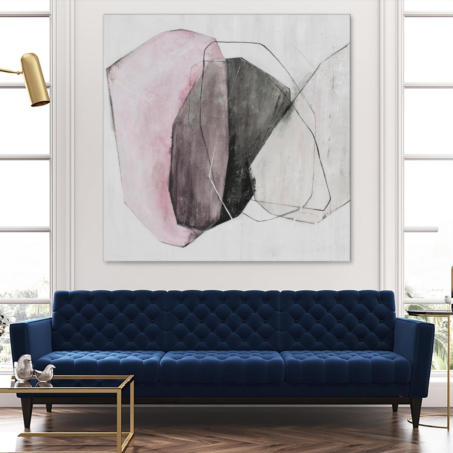 Tickled With Pink by Daleno Art on GIANT ART - pink shapes abstrait 