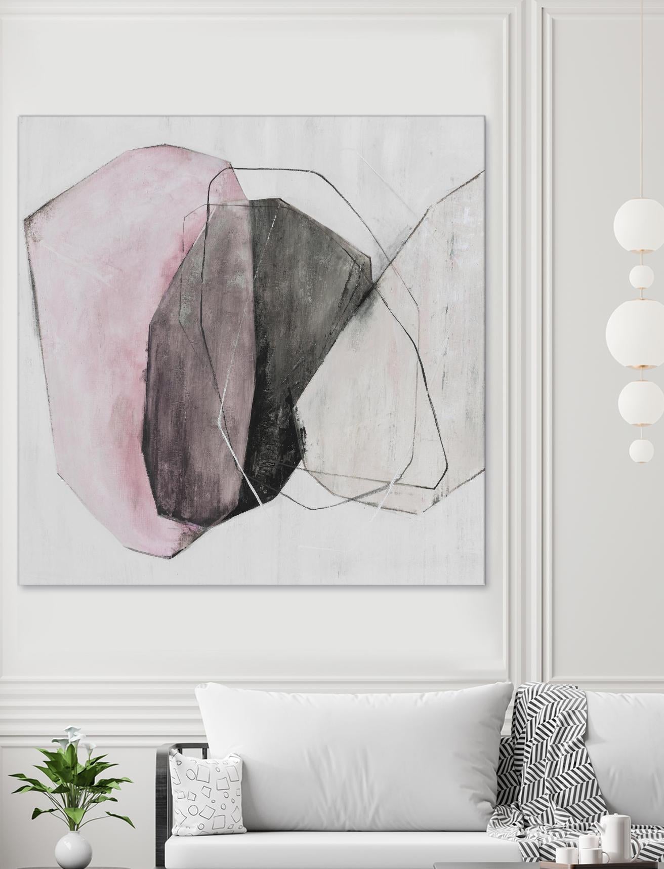 Tickled With Pink by Daleno Art on GIANT ART - pink shapes abstrait 