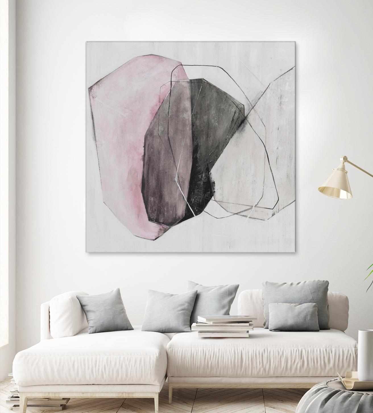 Tickled With Pink by Daleno Art on GIANT ART - pink shapes abstrait 