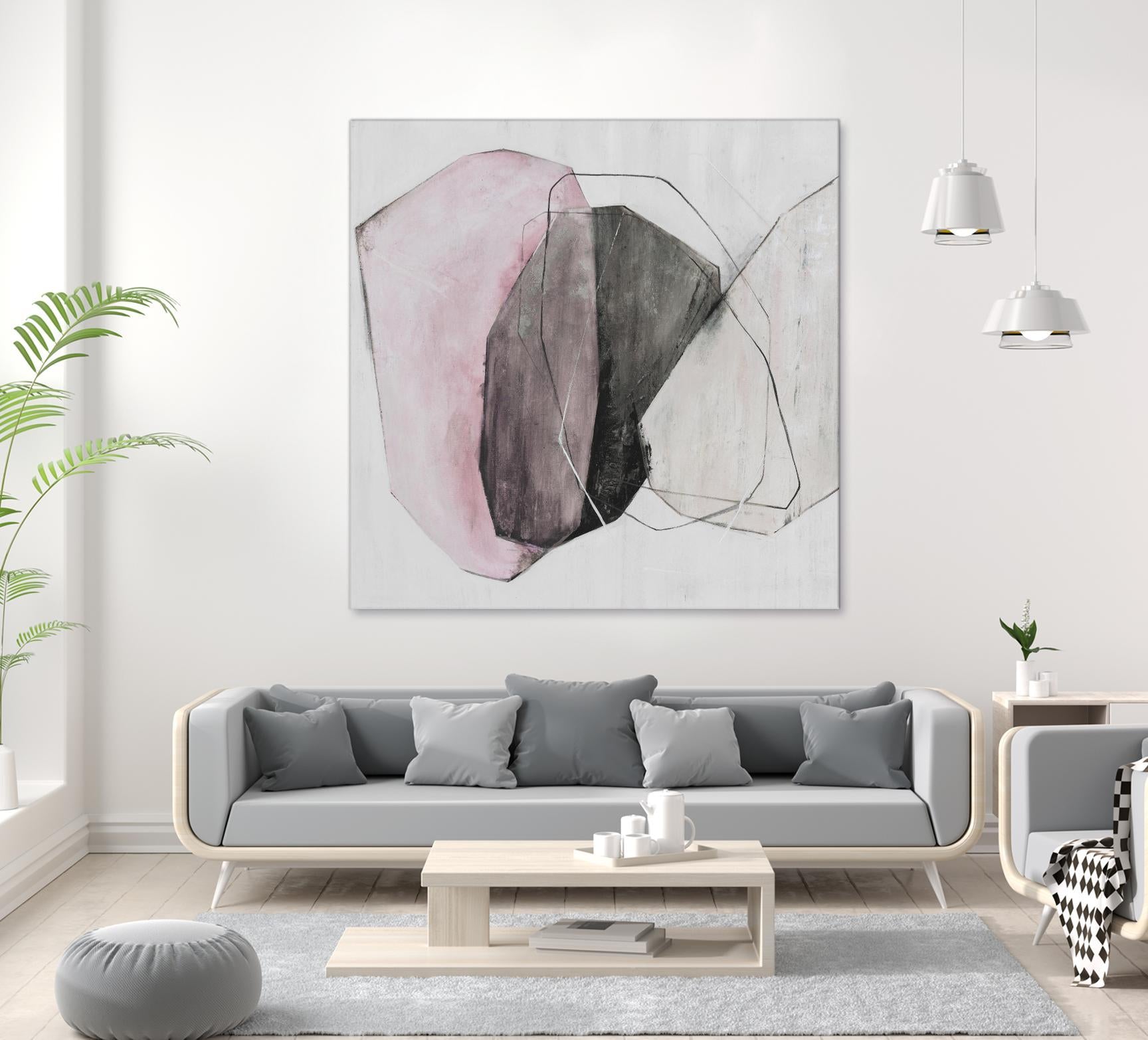 Tickled With Pink by Daleno Art on GIANT ART - pink shapes abstrait 